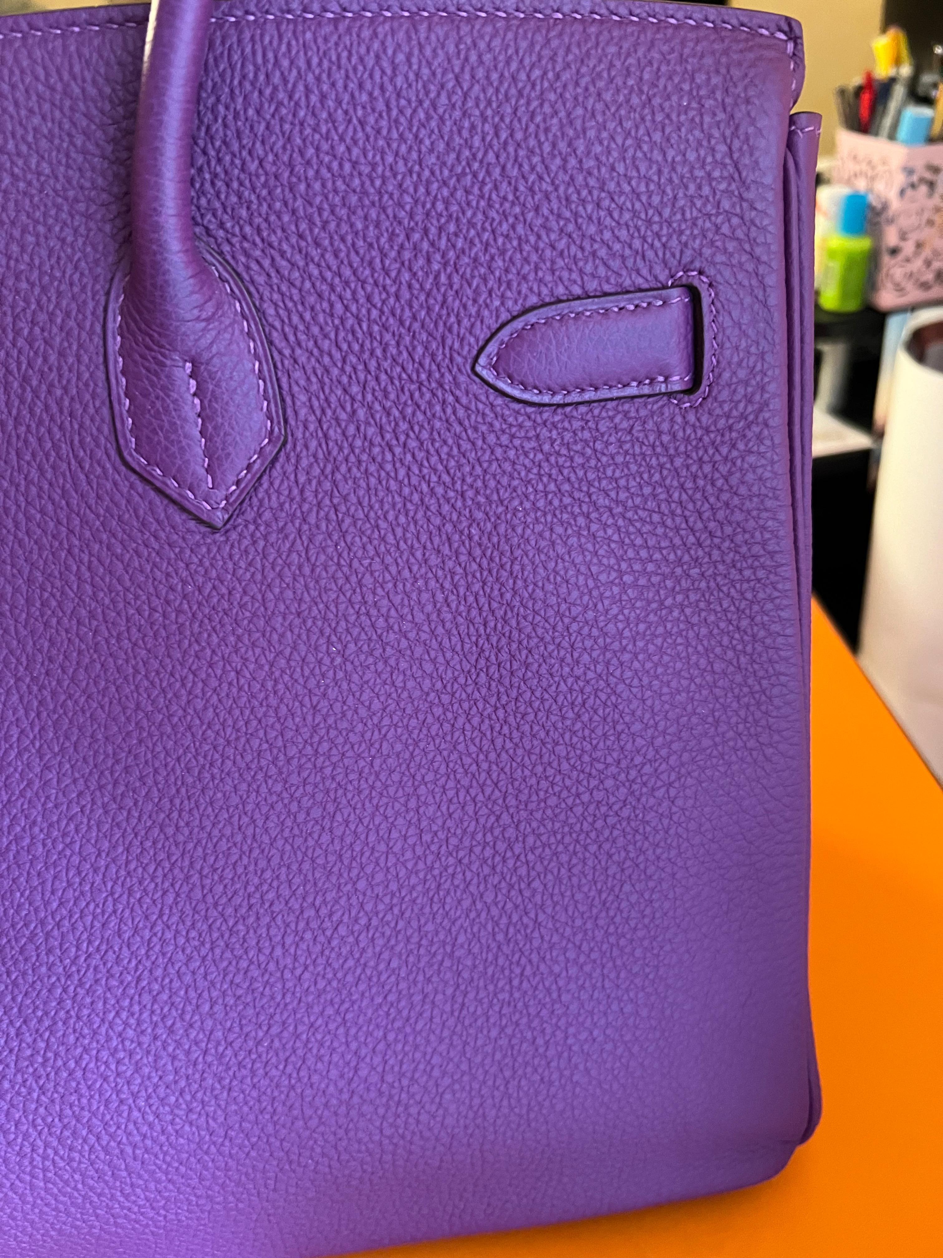 Hermes Birkin 35 Anemone Togo Bag PHW For Sale 15