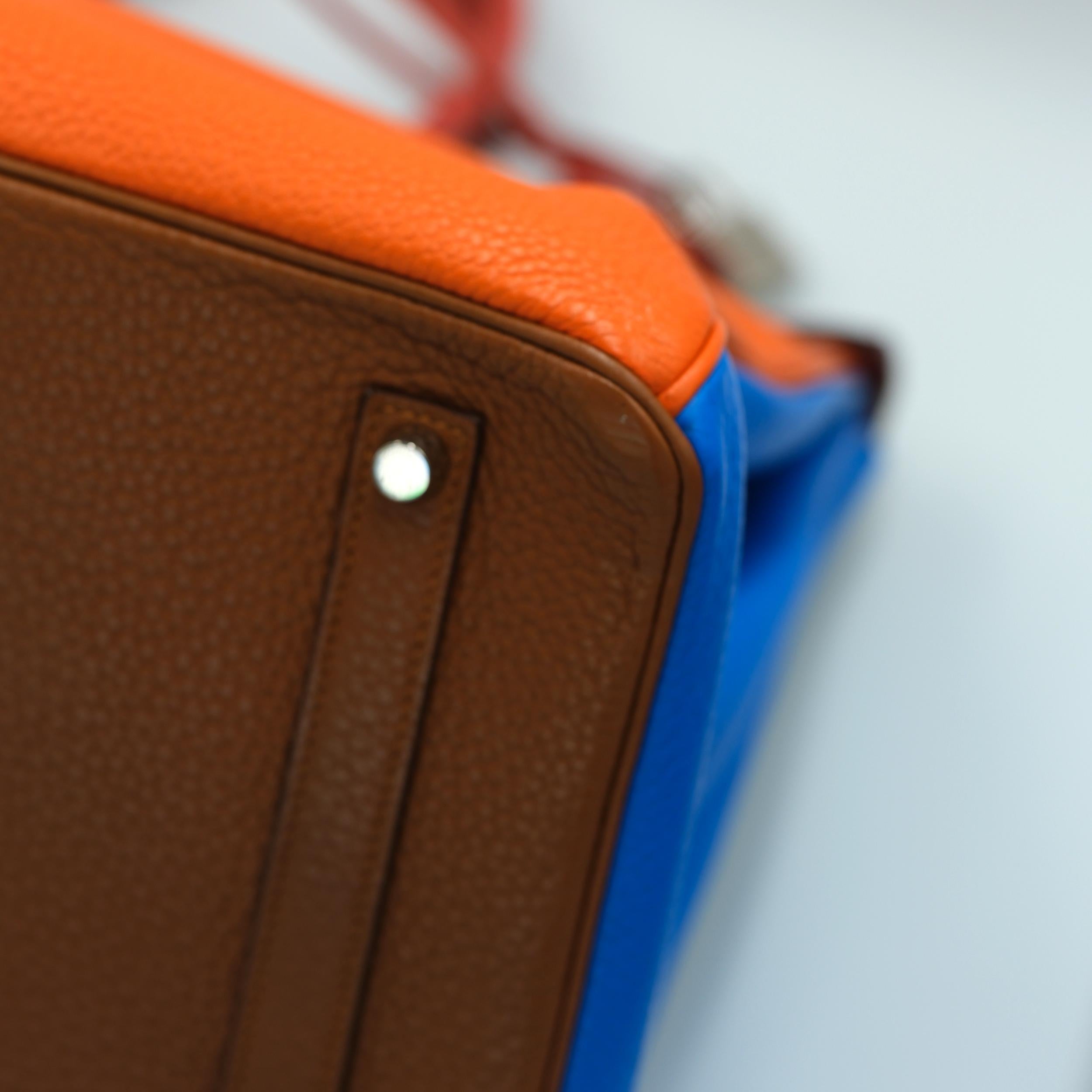 Hermes Birkin 35 Arlequin Clémence multicolore avec quincaillerie en palladium en vente 3