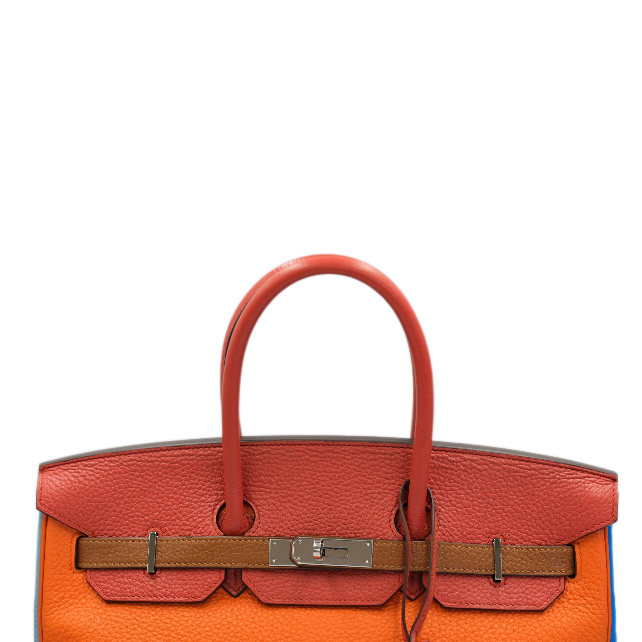 Hermes Birkin 35 Arlequin Clémence multicolore avec quincaillerie en palladium en vente 4