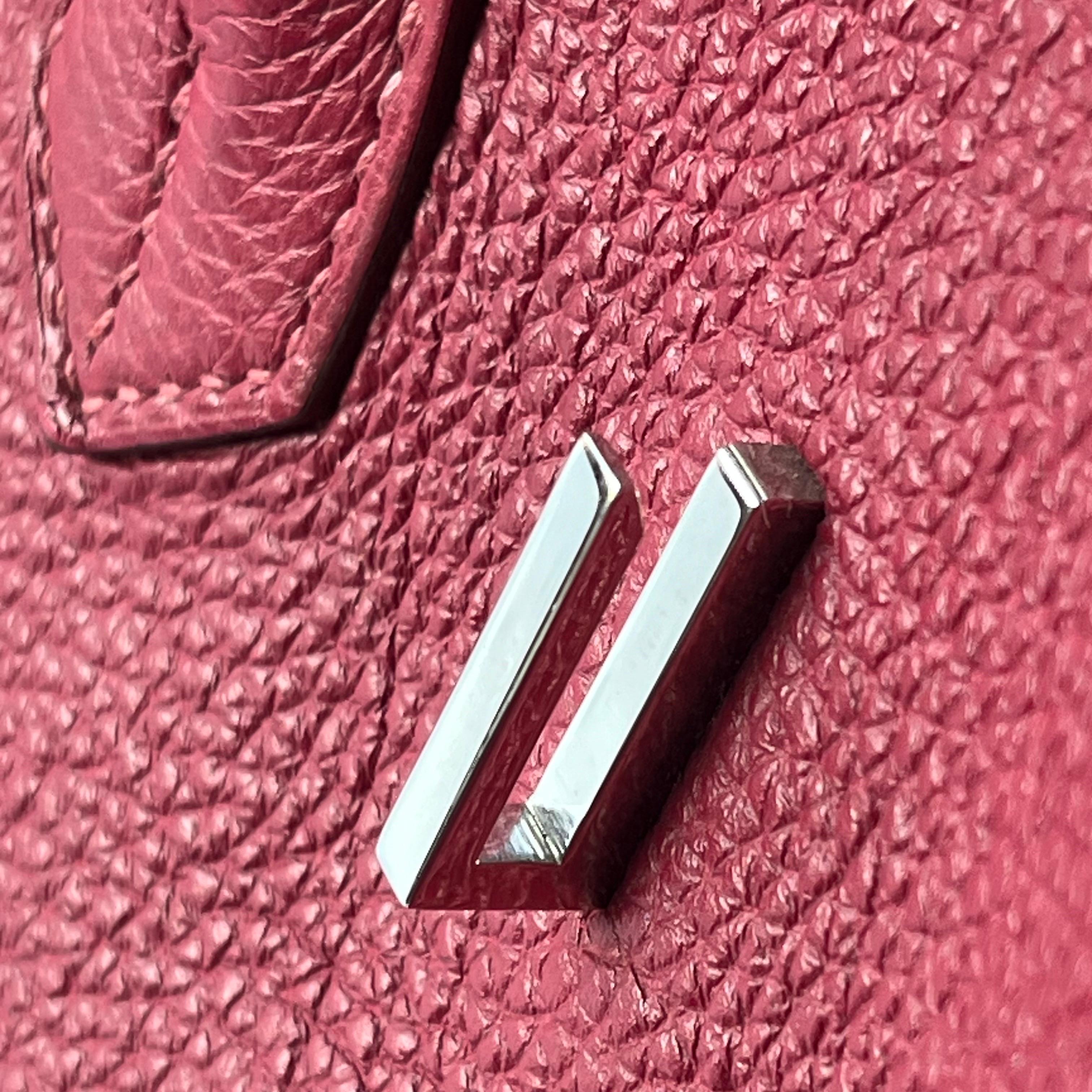 Hermes Birkin 35 B5 Rubis Togo Cuir de veau Silver-tone Palladium Hardware 2 en vente 5