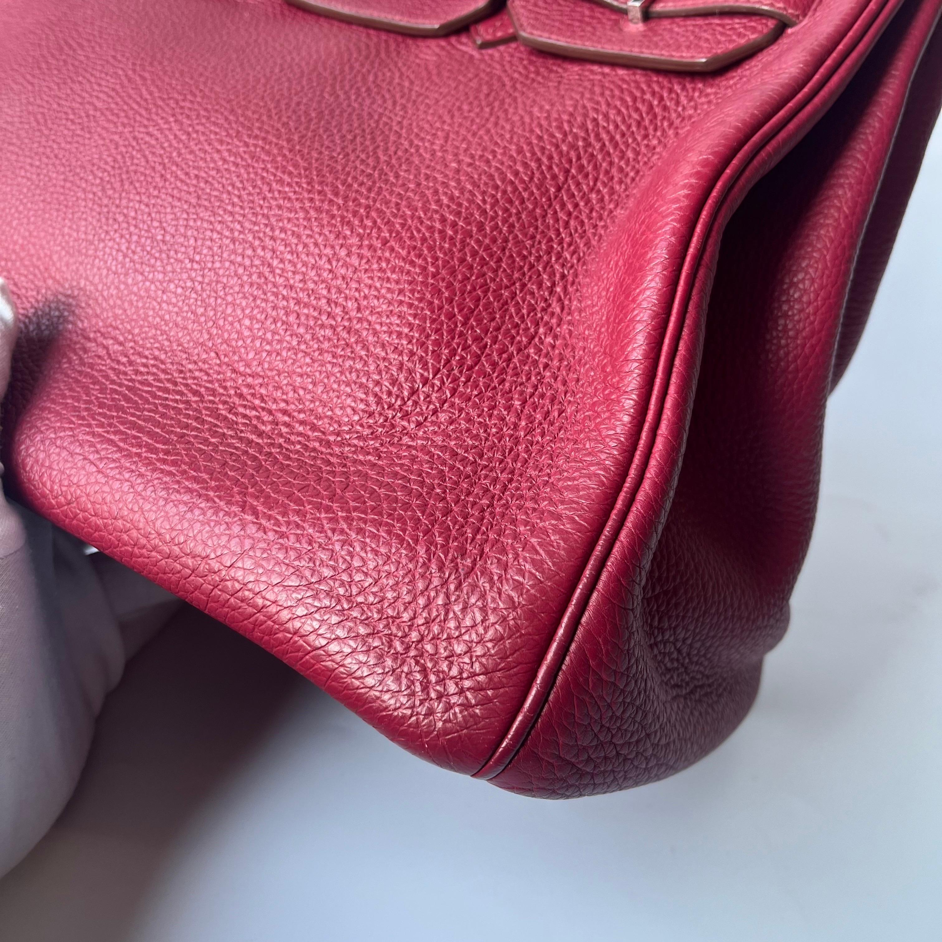 Hermes Birkin 35 B5 Rubis Togo Cuir de veau Silver-tone Palladium Hardware 2 en vente 10