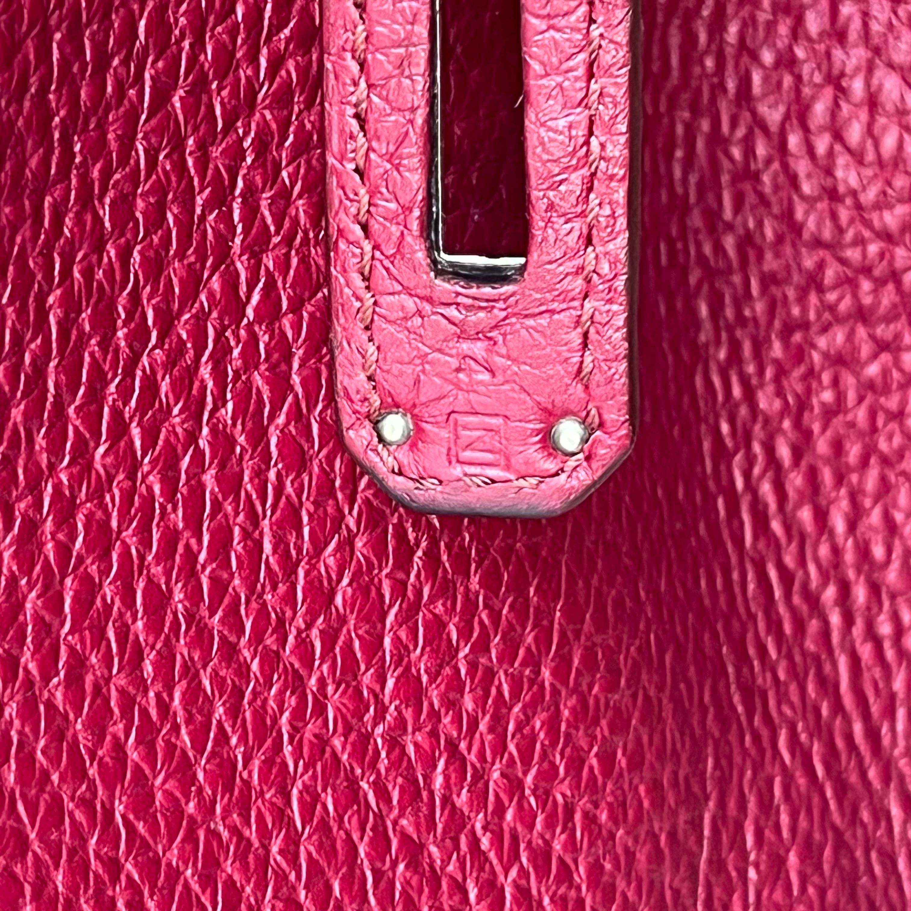 Hermes Birkin 35 B5 Rubis Togo Cuir de veau Silver-tone Palladium Hardware 2 en vente 11