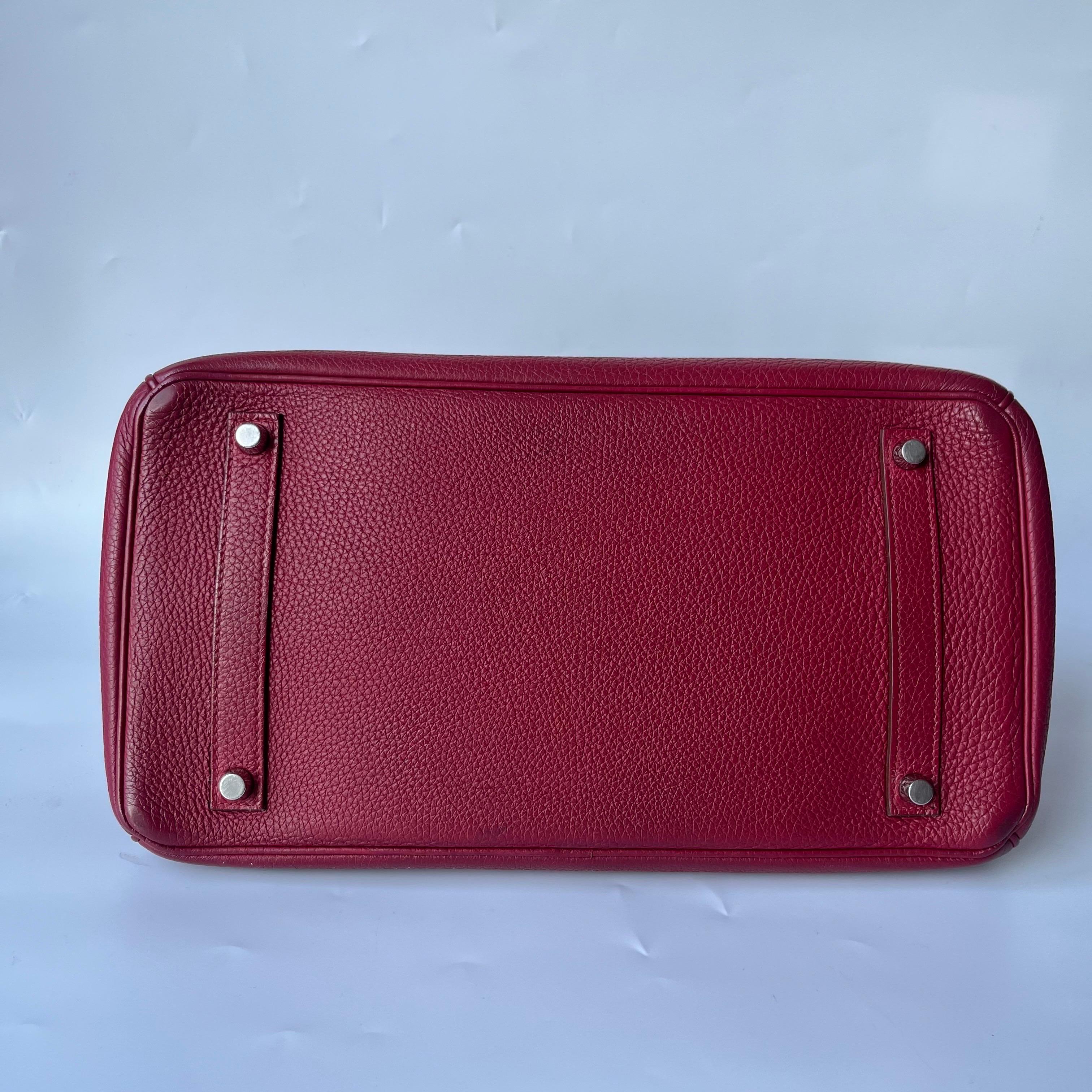 Marron Hermes Birkin 35 B5 Rubis Togo Cuir de veau Silver-tone Palladium Hardware 2 en vente