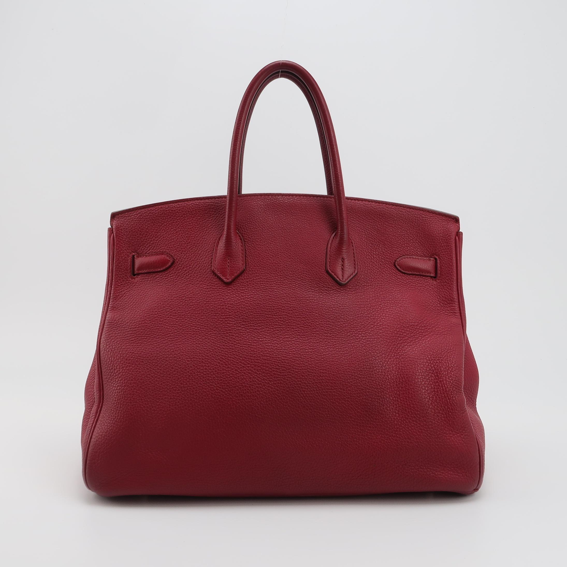Women's Hermes Birkin 35 B5 Rubis Togo Calfskin Leather Silver-tone Palladium Hardware 2 For Sale