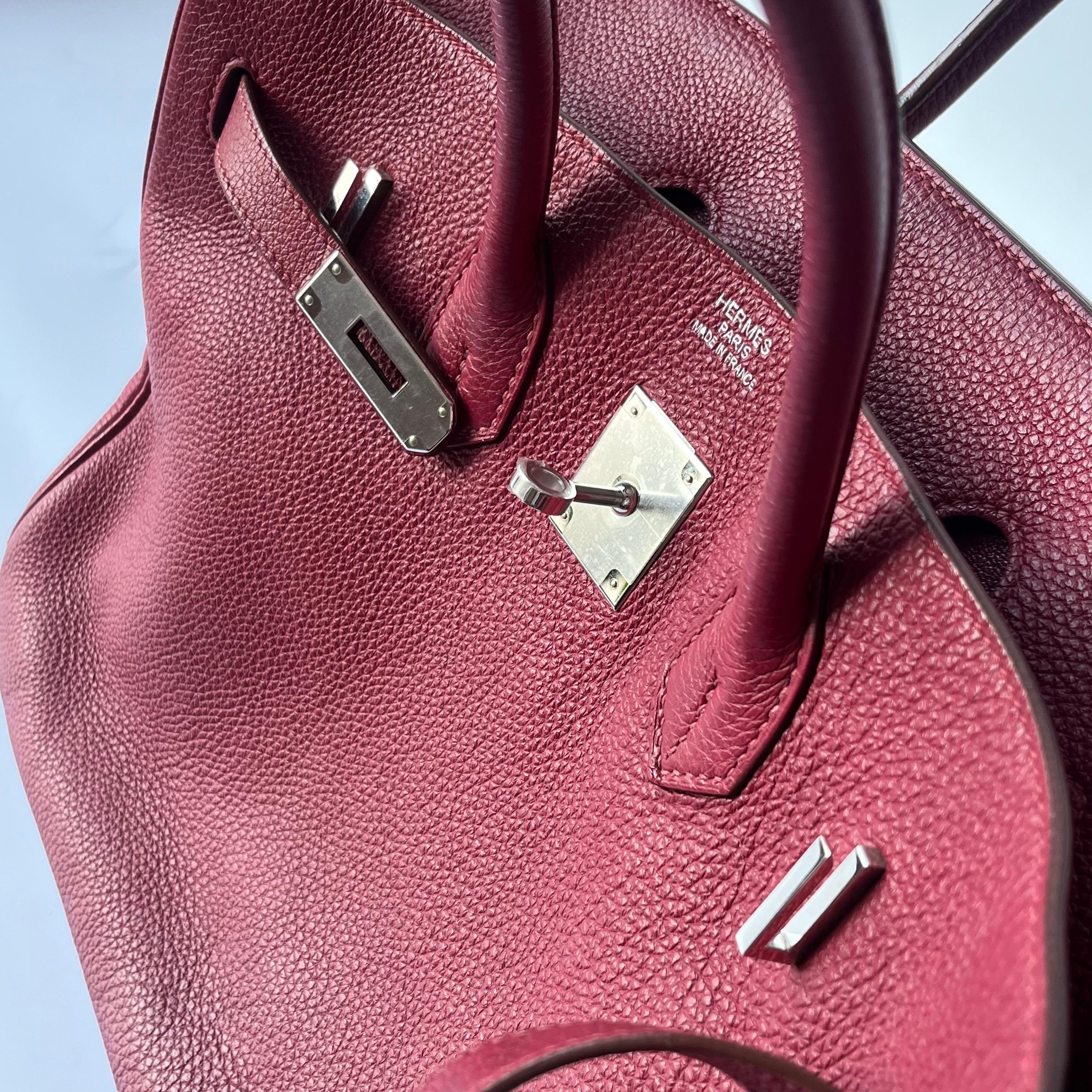 Hermes Birkin 35 B5 Rubis Togo Cuir de veau Silver-tone Palladium Hardware 2 en vente 2