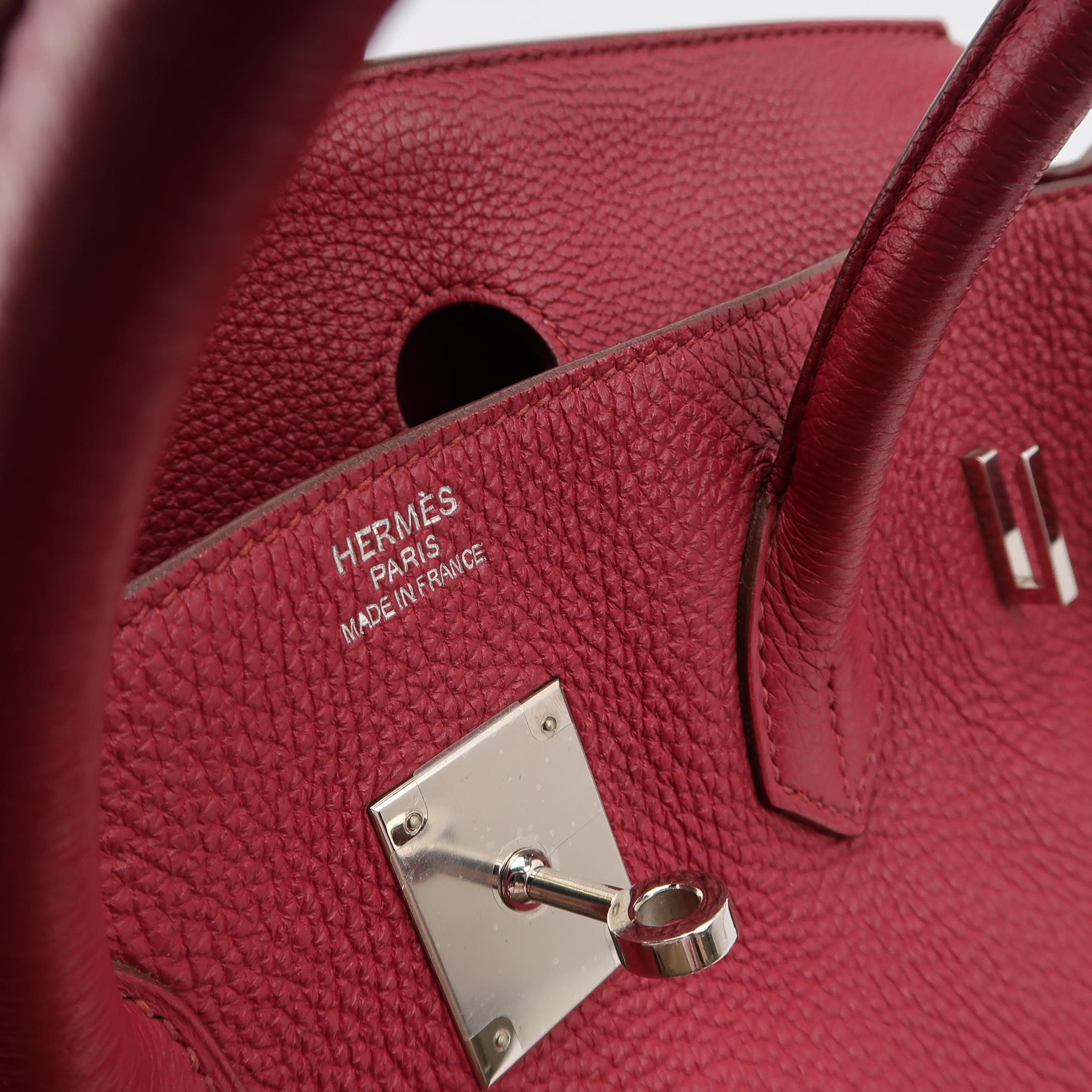 Hermes Birkin 35 B5 Rubis Togo Calfskin Leather Silver-tone Palladium Hardware 2 For Sale 3