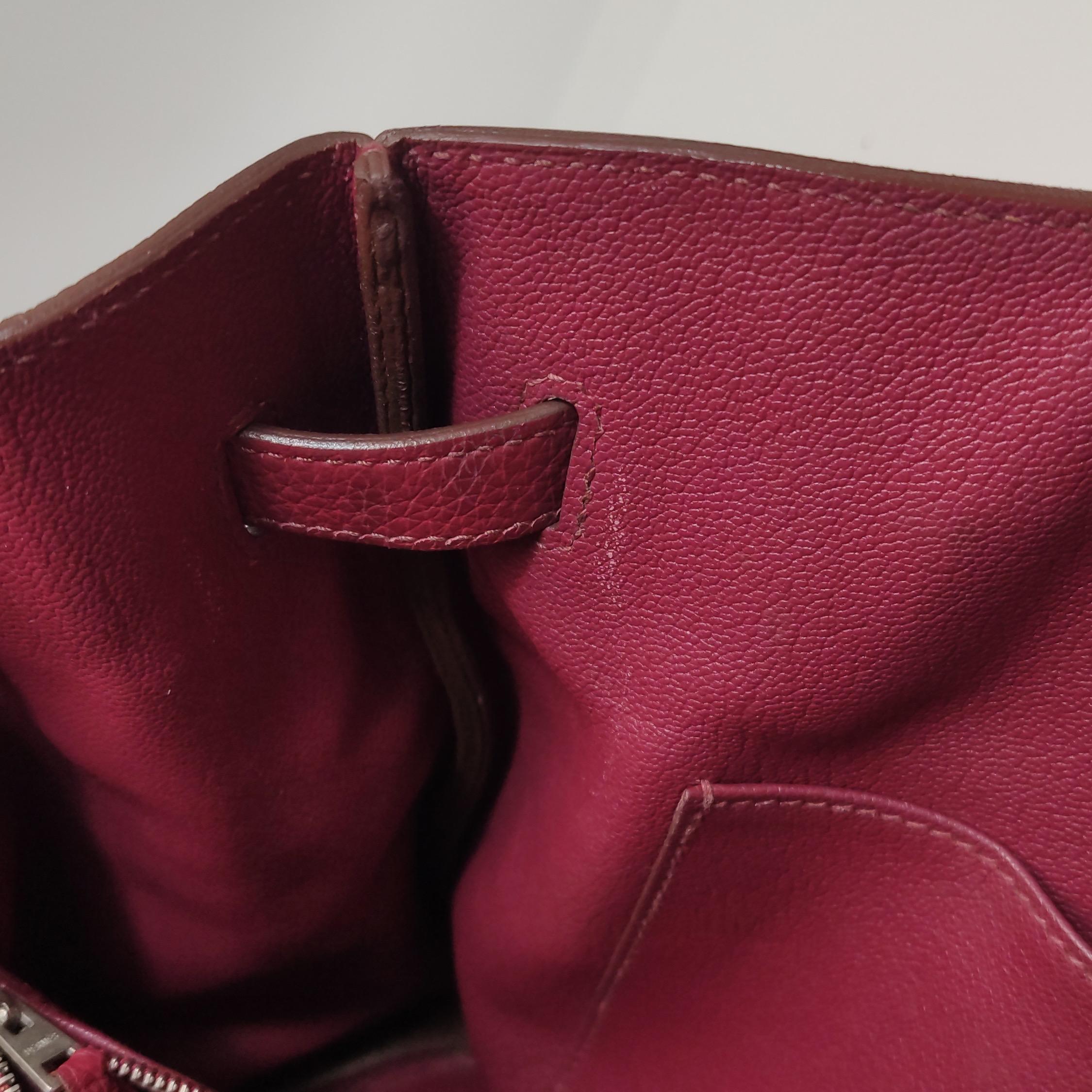 Hermes Birkin 35 B5 Rubis Togo Calfskin Leather Silver-tone Palladium Hardware 2 For Sale 4