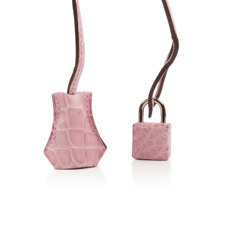 Hermes Birkin 35 Bag 5P Bubblegum Pink Matte Alligator Palladium Limited  Edition