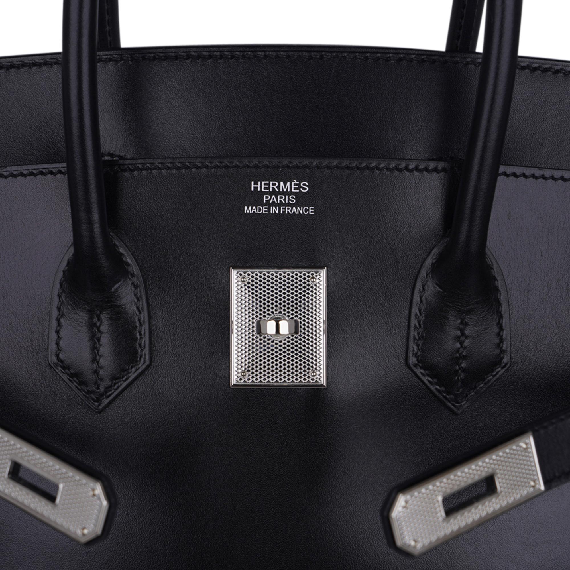 Hermes Birkin 35 Tasche Schwarz Box Palladium Guilloche Hardware 1