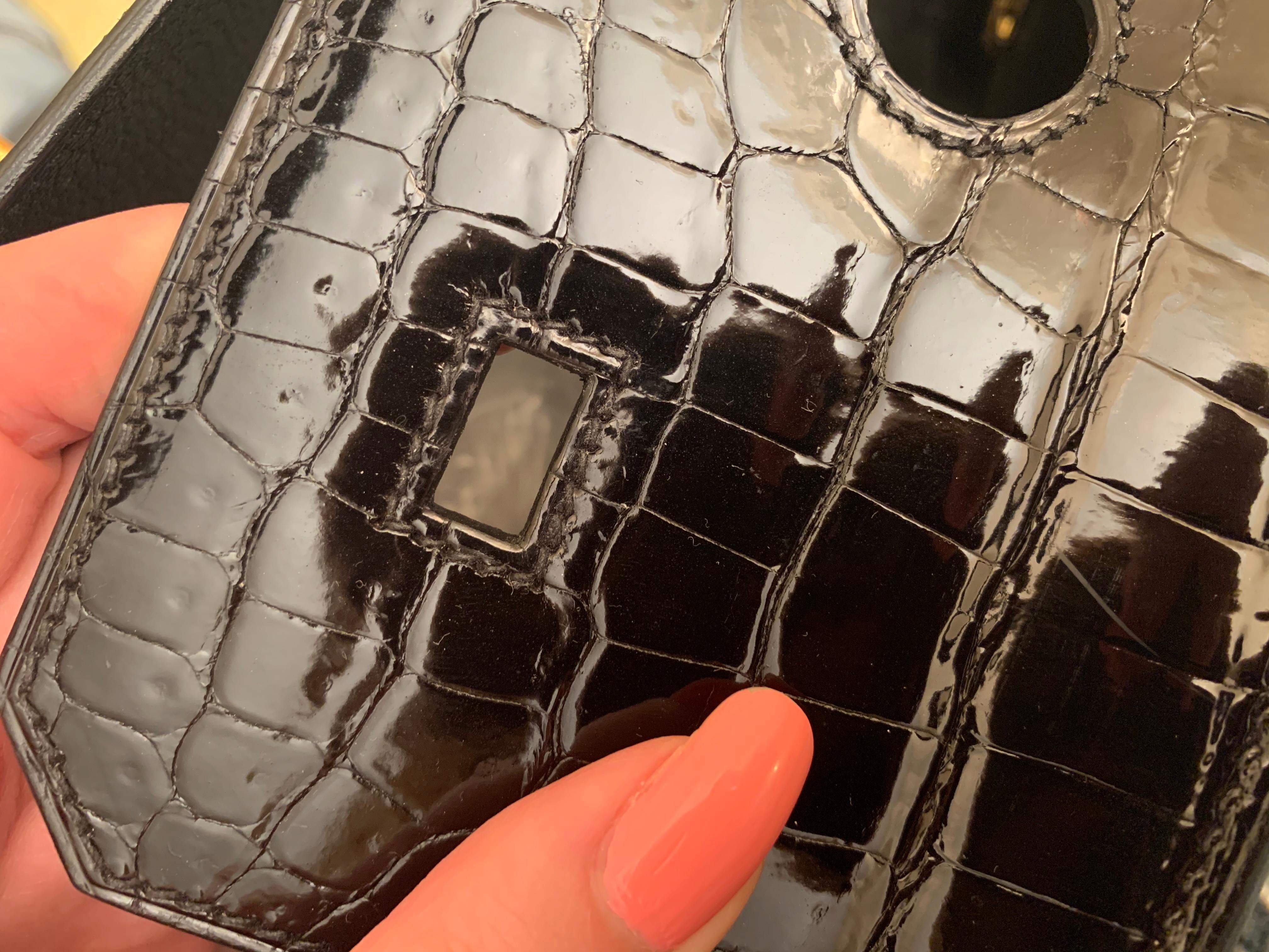 Hermes Birkin 35 Bag Black Porosus Crocodile Gold Hardware For Sale 8