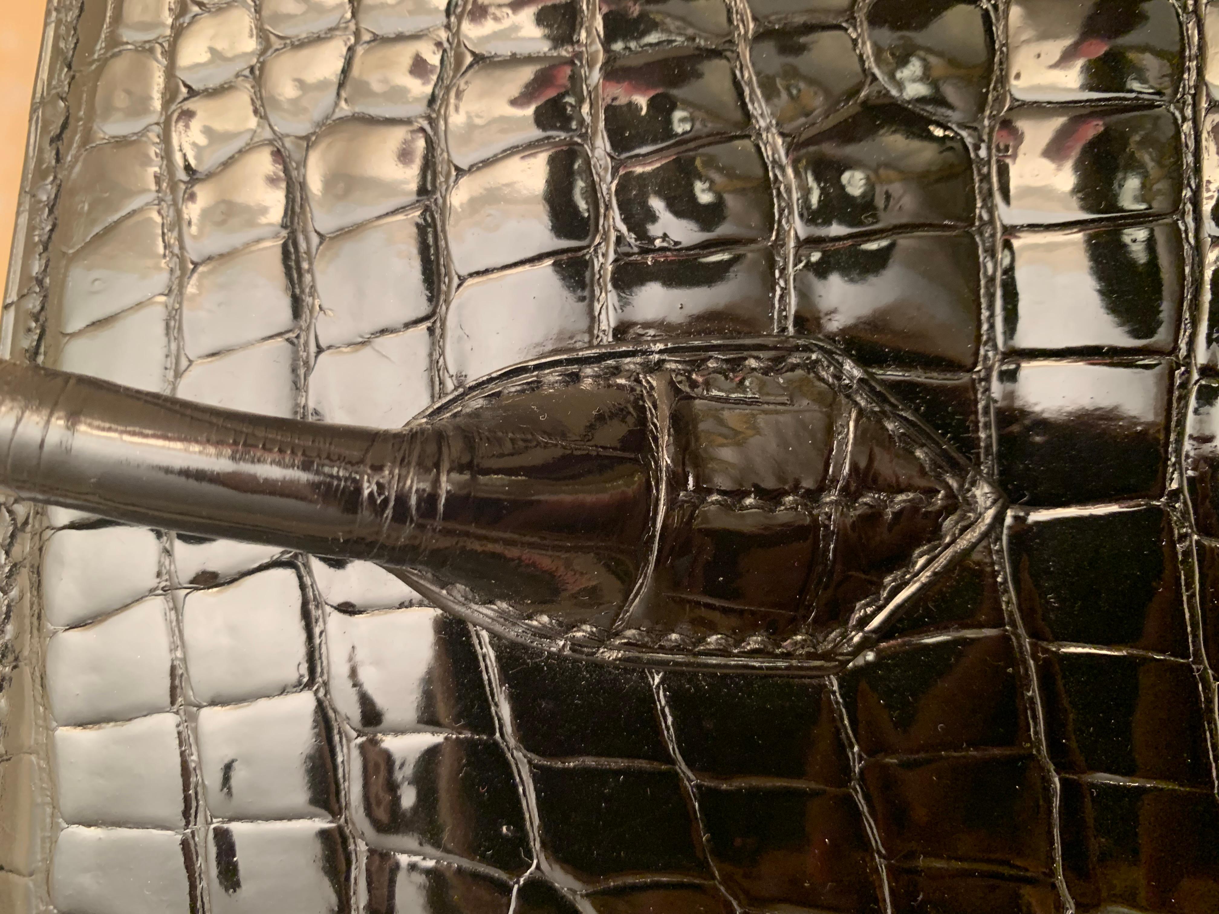 Hermès - Sac Birkin 35 noir Porosus en crocodile avec quincaillerie dorée en vente 10