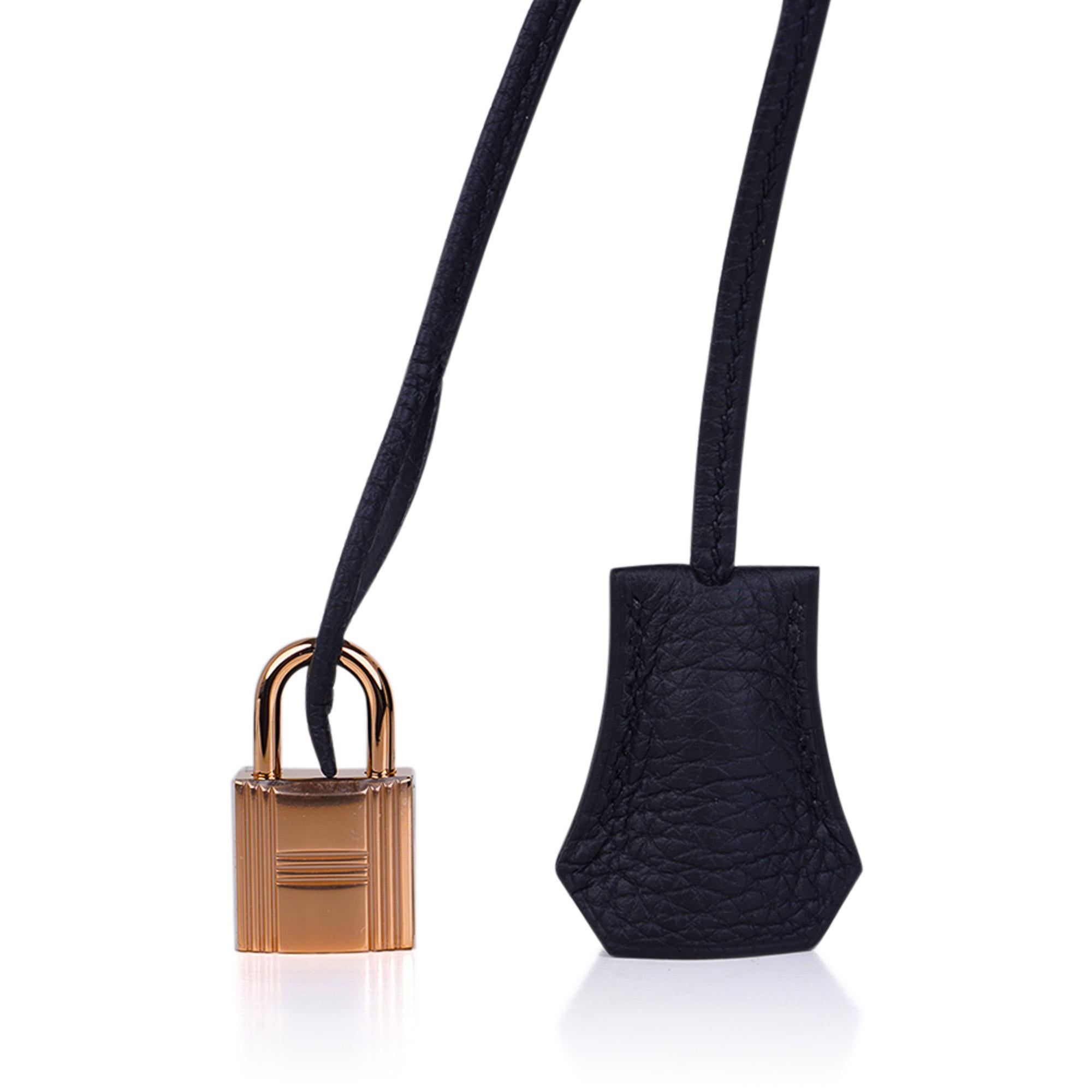 Hermes Birkin 35 Black Bag Rose Gold Hardware Togo Leather In New Condition In Miami, FL