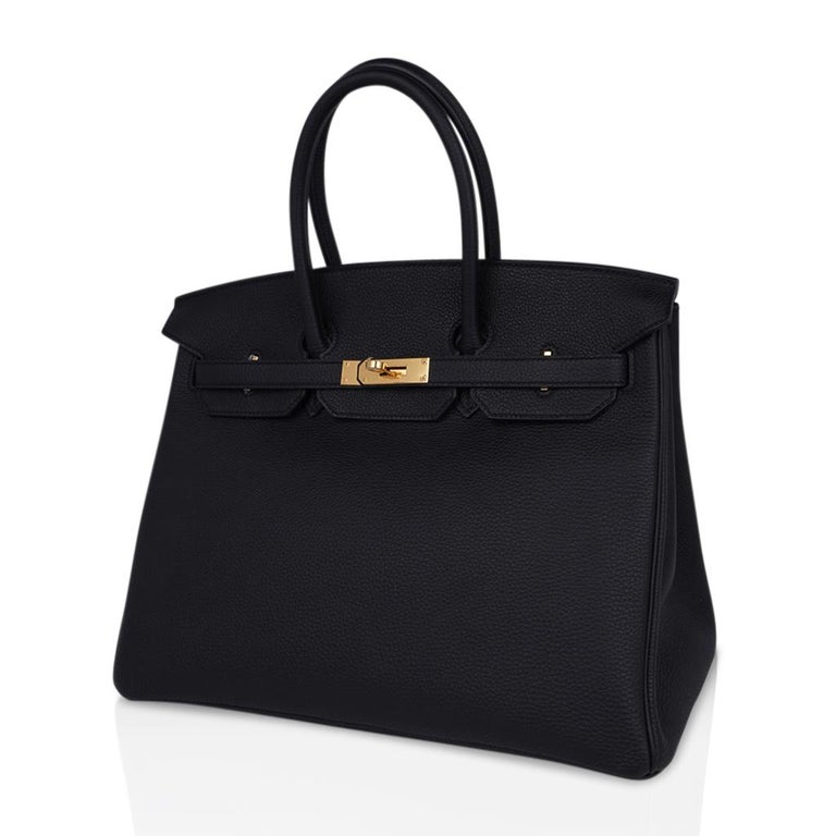 Hermes Birkin 35 Bag Black Togo Gold Hardware Ultimate Classic at 1stDibs