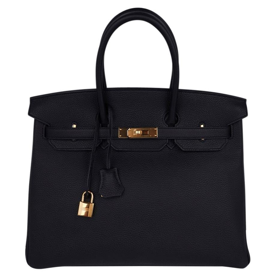 Hermes Birkin 35 Bag Black Togo Gold Hardware Ultimate Classic at 1stDibs