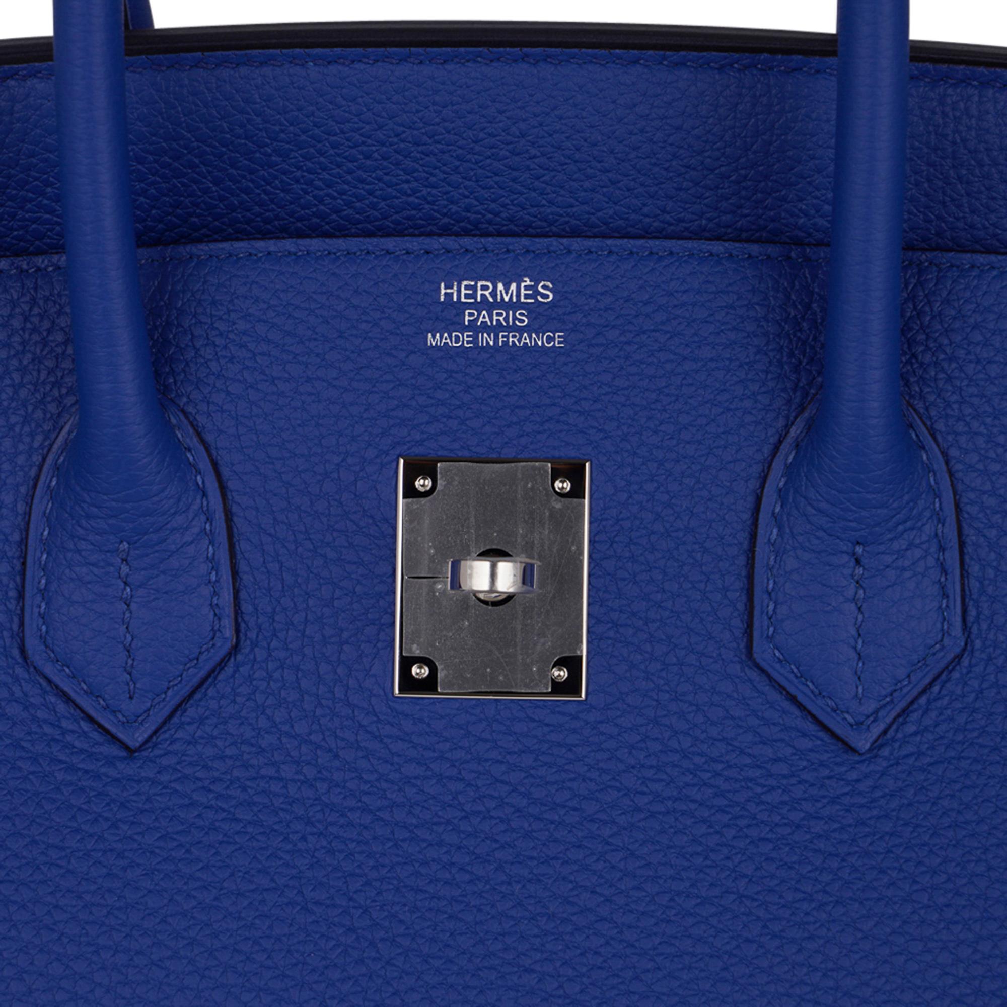 Sac Hermès Birkin 35 Bleu de France en cuir Togo avec finitions métalliques en palladium Pour femmes en vente
