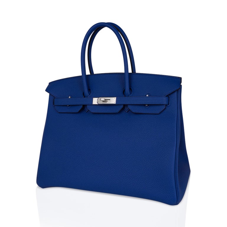 Hermes Birkin 35 Bag Bleu de France Palladium Hardware Togo Leather For ...