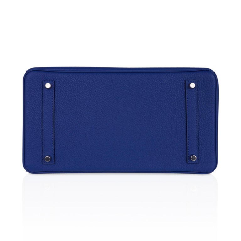 Hermes Birkin 35 Bag Bleu de France Palladium Hardware Togo Leather