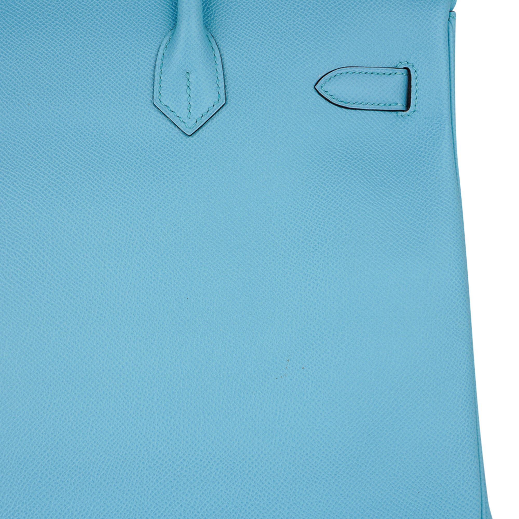 Hermes Birkin 35 Bag Blue Atoll Gold Hardware Epsom Leather 10