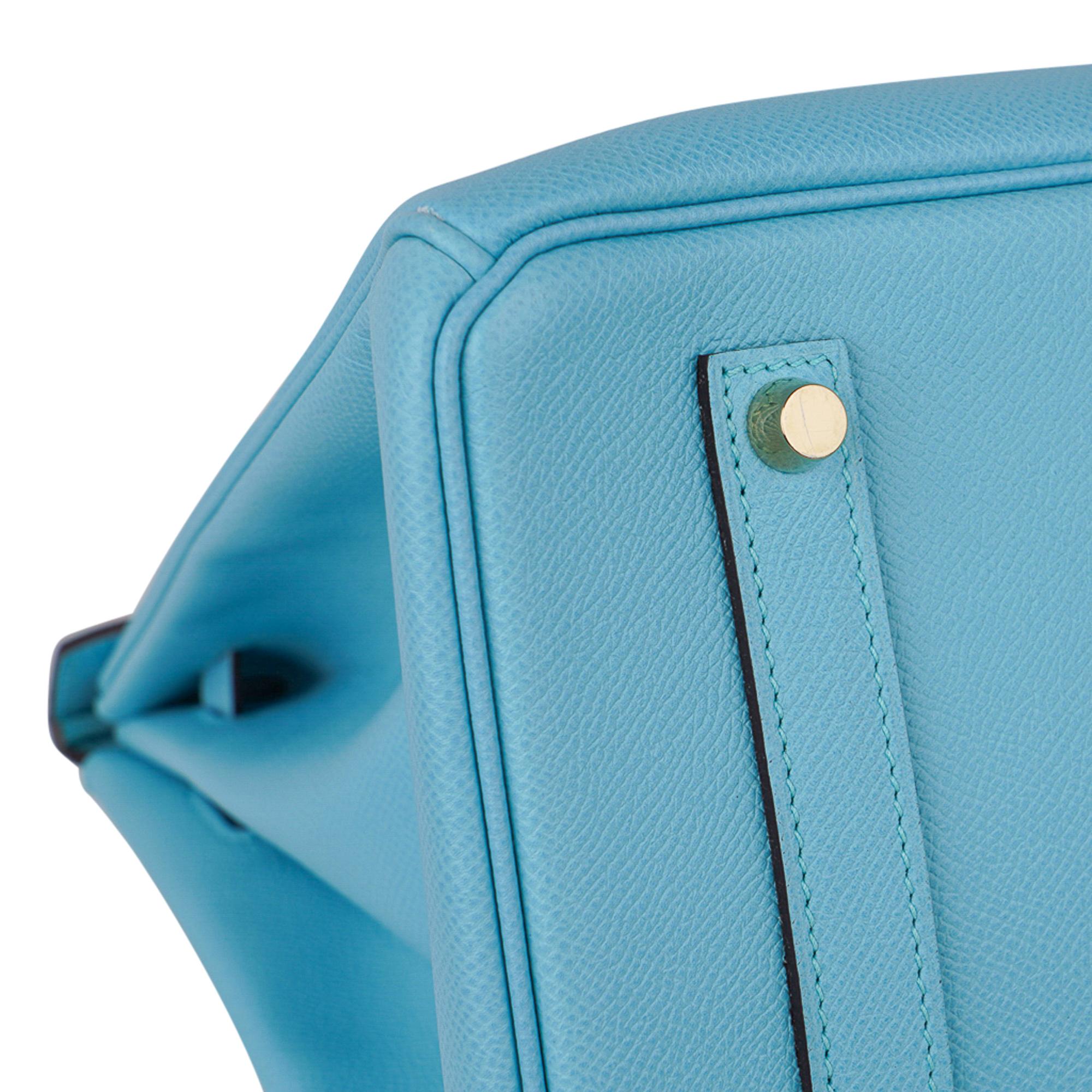 Hermes Birkin 35 Bag Blue Atoll Gold Hardware Epsom Leather 1