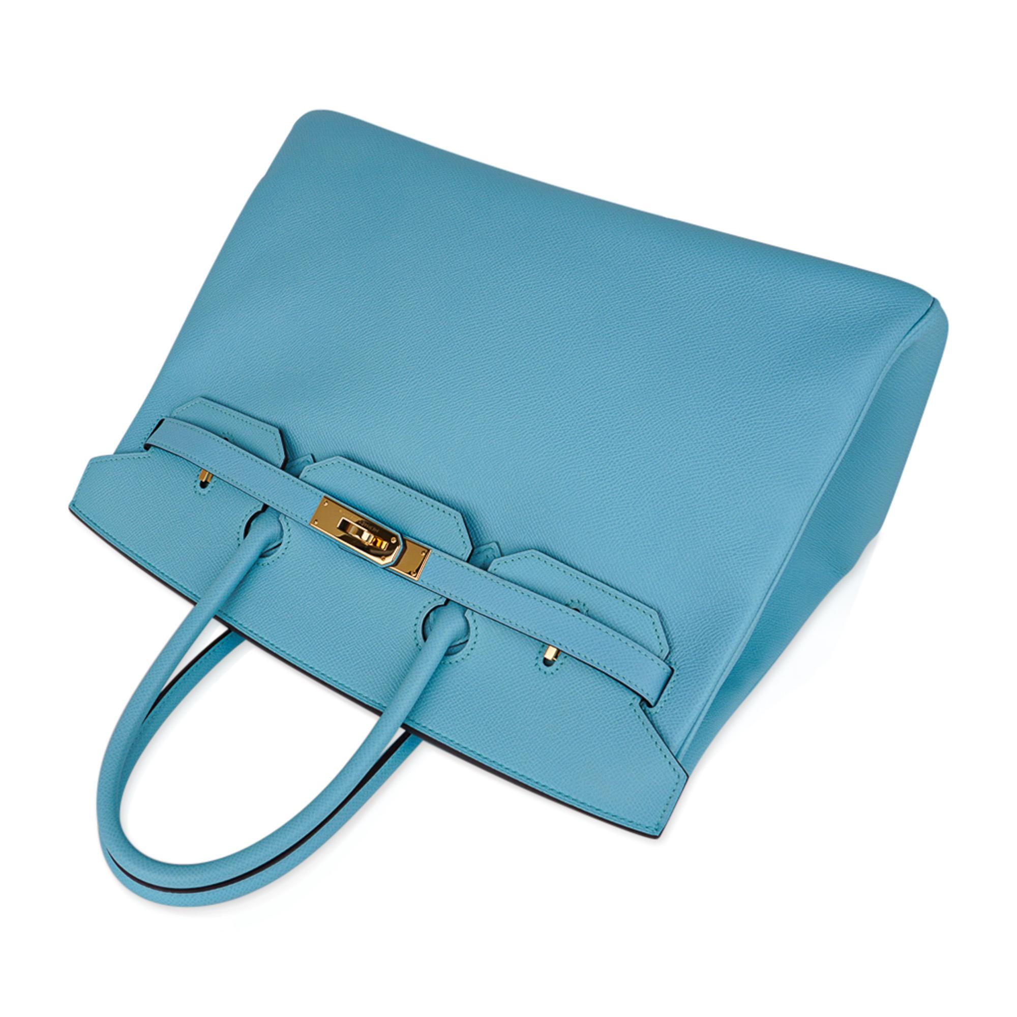 Hermes Birkin 35 Bag Blue Atoll Gold Hardware Epsom Leather 2