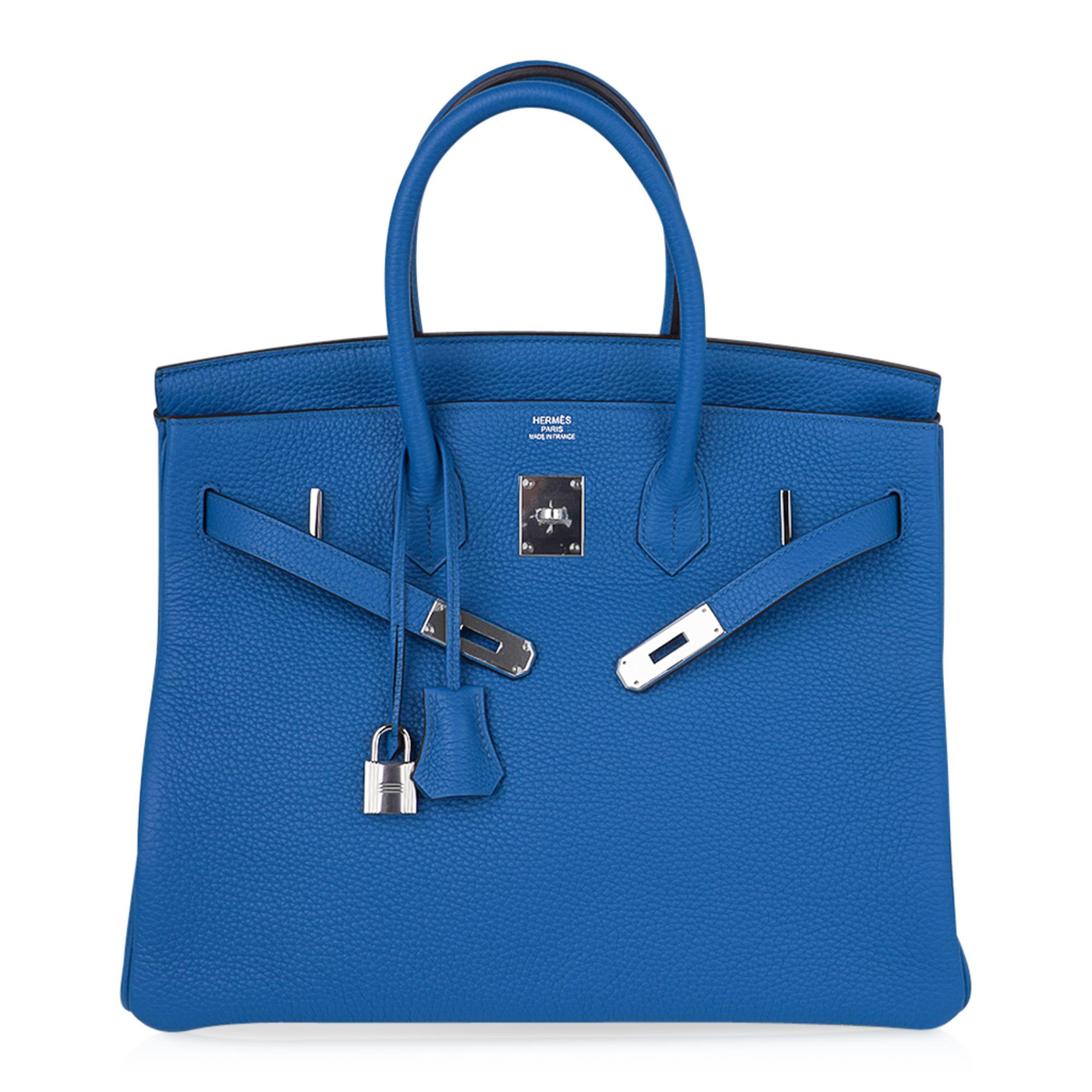 Hermes Birkin 35 Bag Blue Izmir Clemence Palladium Hardware 1