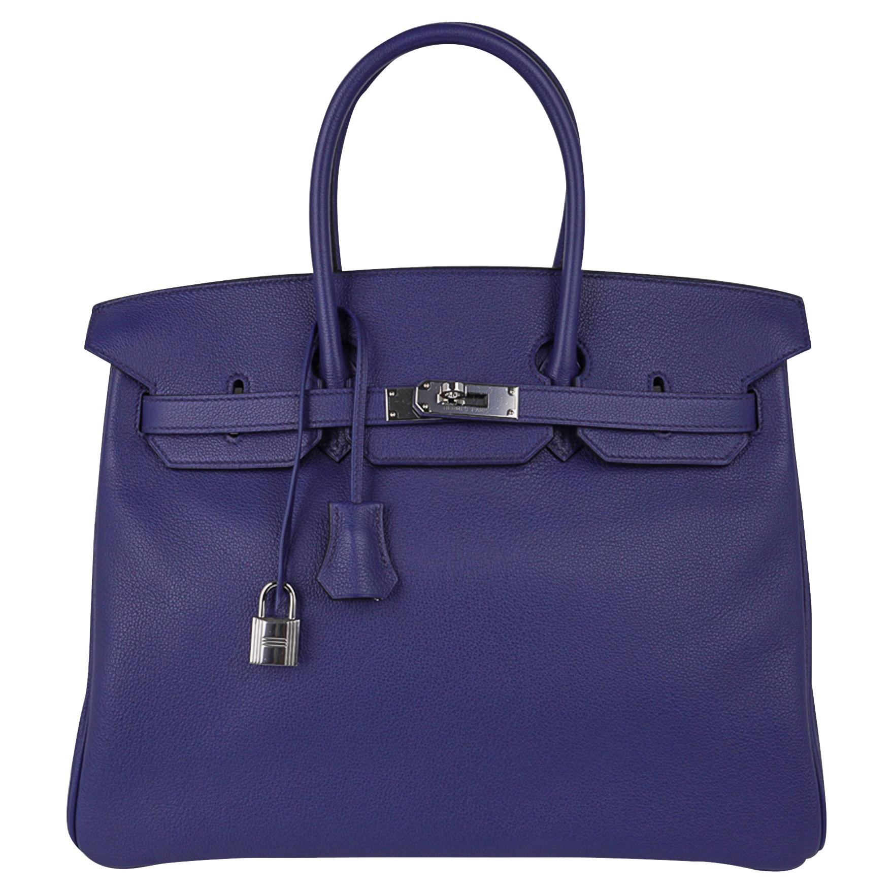 Hermes Kelly Bag 28cm Blue Paradise Togo Palladium Hardware JaneFinds