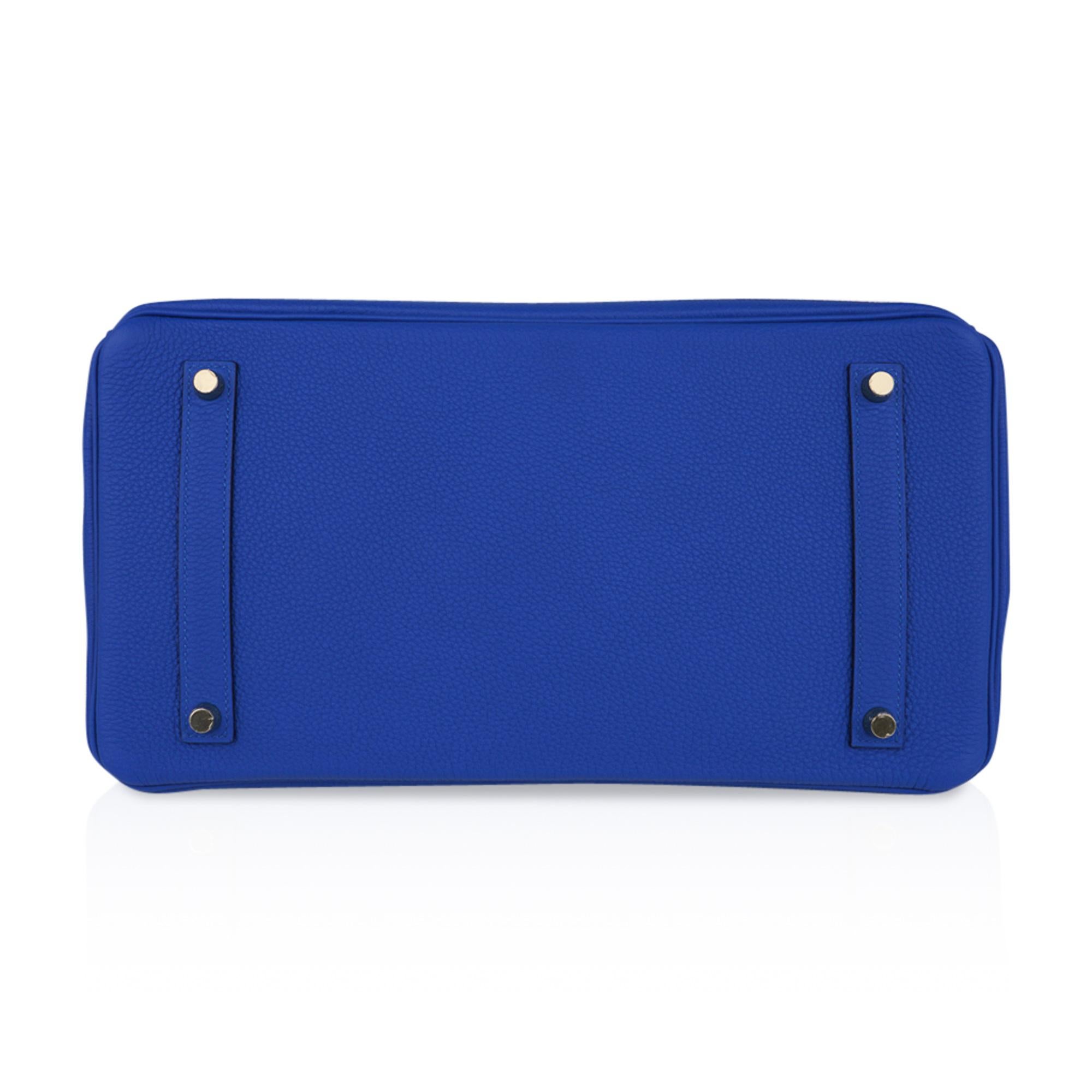 Hermes Birkin 35 Bag Blue Zellige Gold Hardware Togo Leather 6