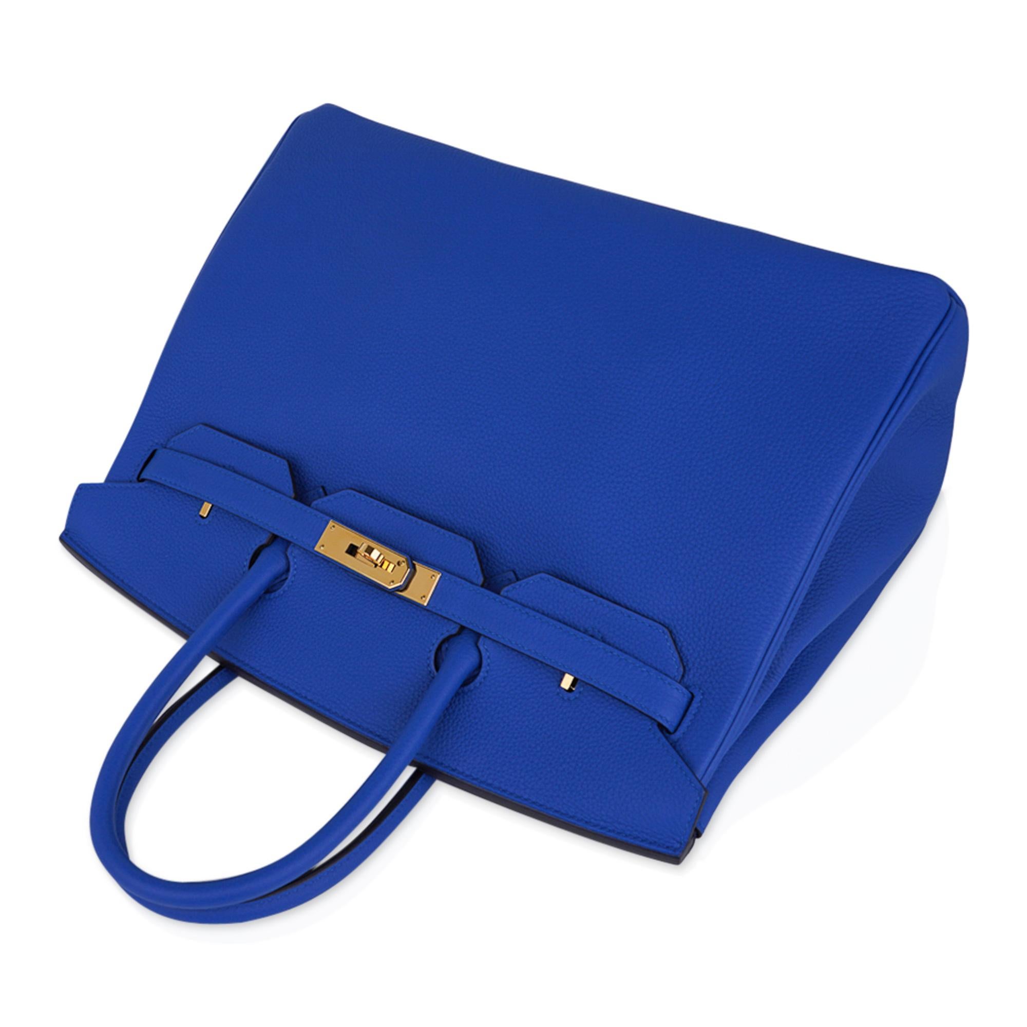 Hermes Birkin 35 Bag Blue Zellige Gold Hardware Togo Leather 2