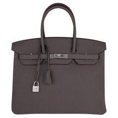 Hermes Birkin 35 Bag Etain Veau Togo Leather with Palladium Hardware Handbag