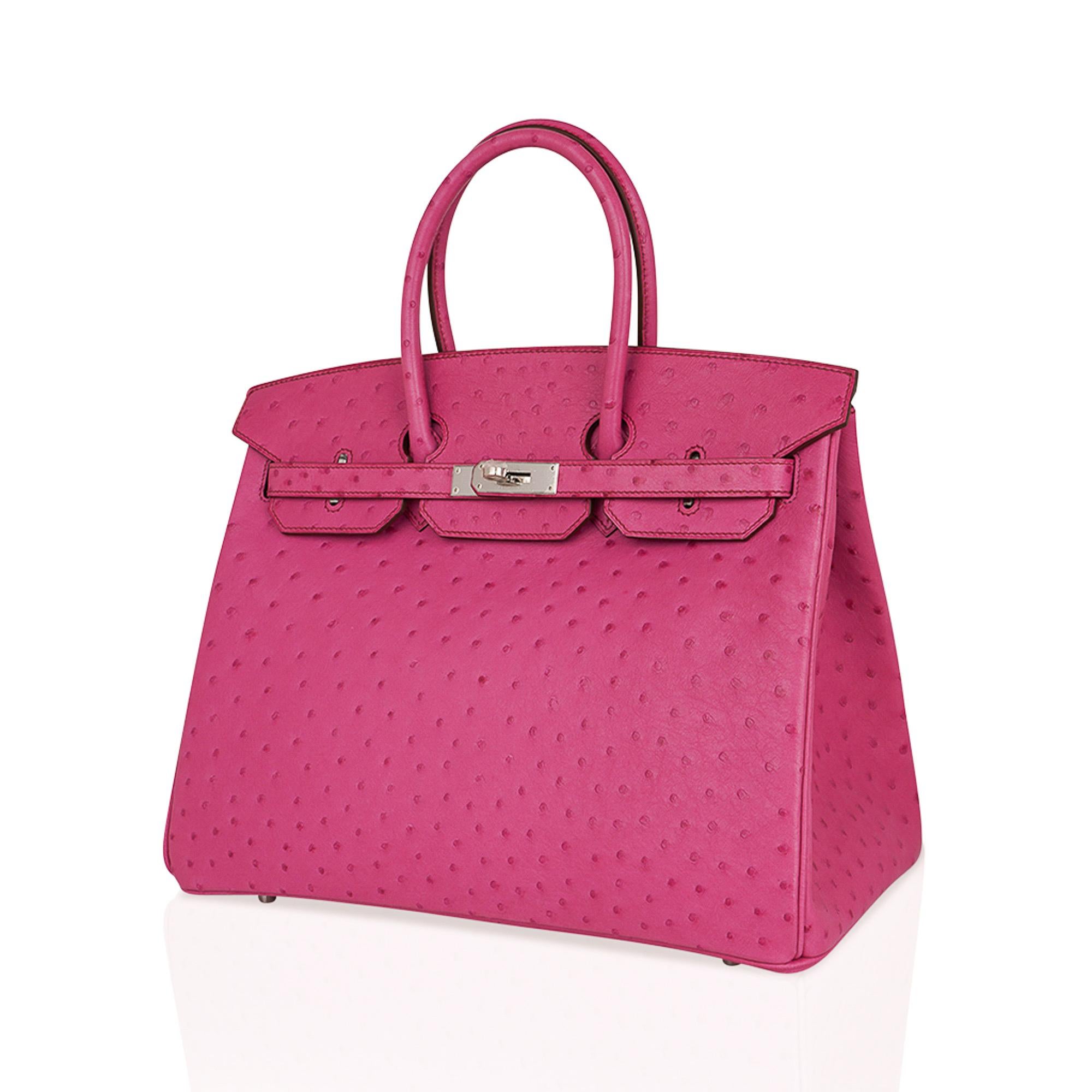 Hermes Birkin 35 Bag Fuchsia Ostrich Palladium Hardware 1