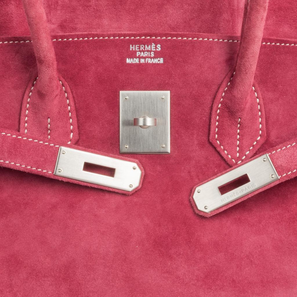 Women's Hermes Birkin 35 Bag Fuchsia Pink Doblis Palladium Rare