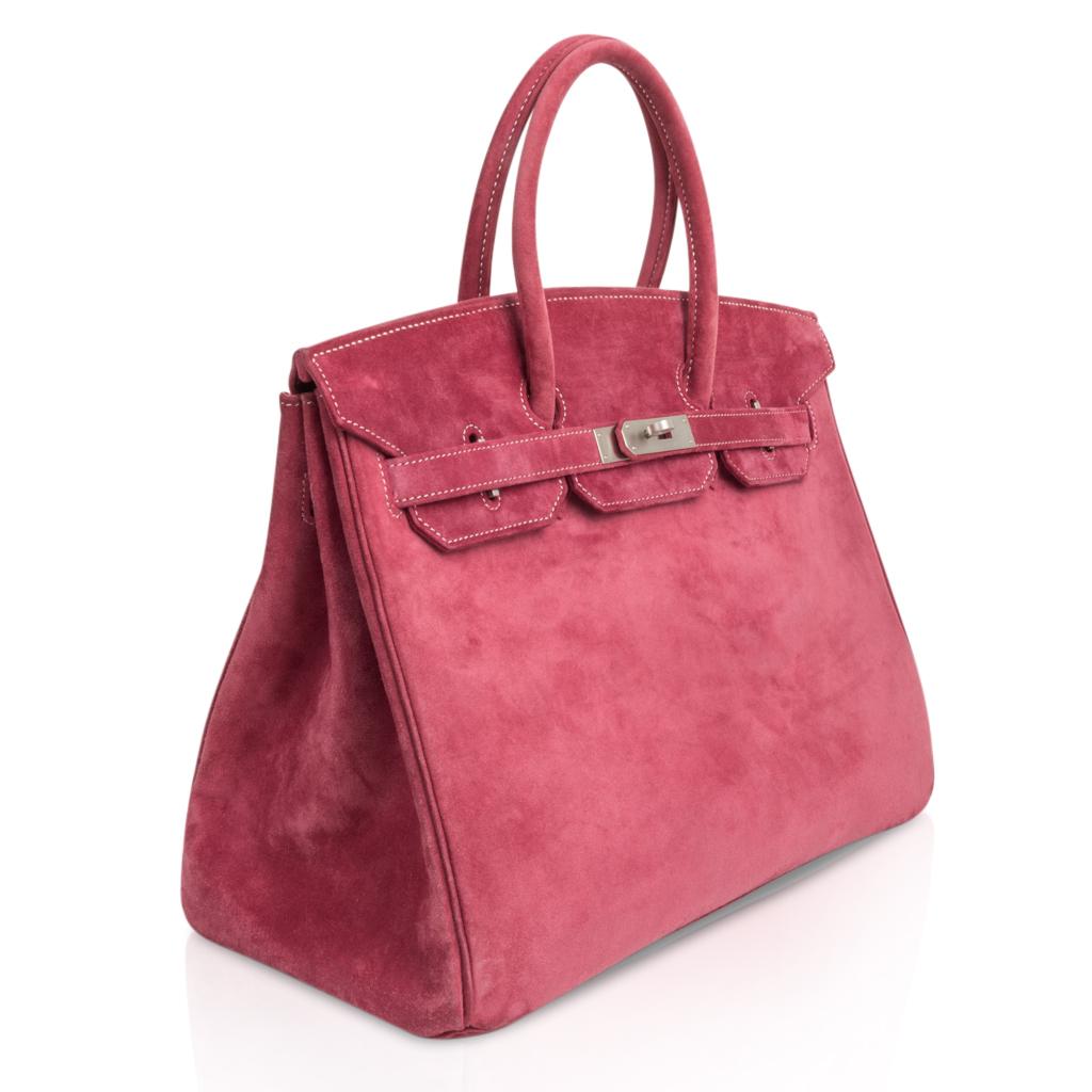 Hermes Birkin 35 Bag Fuchsia Pink Doblis Palladium Rare 1