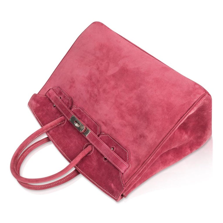 Hermes Birkin 35 Bag Fuchsia Pink Doblis Palladium Rare For Sale at 1stdibs