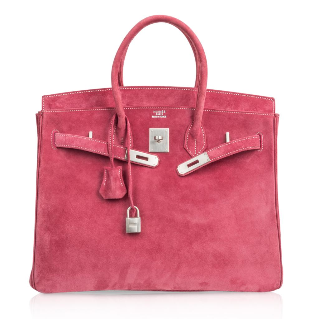 Hermes Birkin 35 Bag Fuchsia Pink Doblis Palladium Rare 4