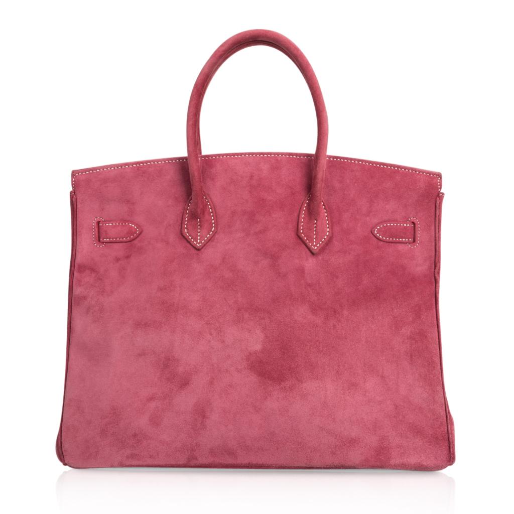 Hermes Birkin 35 Bag Fuchsia Pink Doblis Palladium Rare 5
