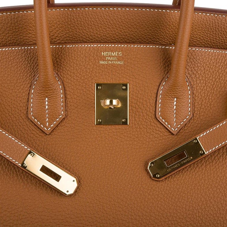 Hermes Birkin 35 Bag Gold Togo Gold Hardware Iconic Classic at 1stDibs