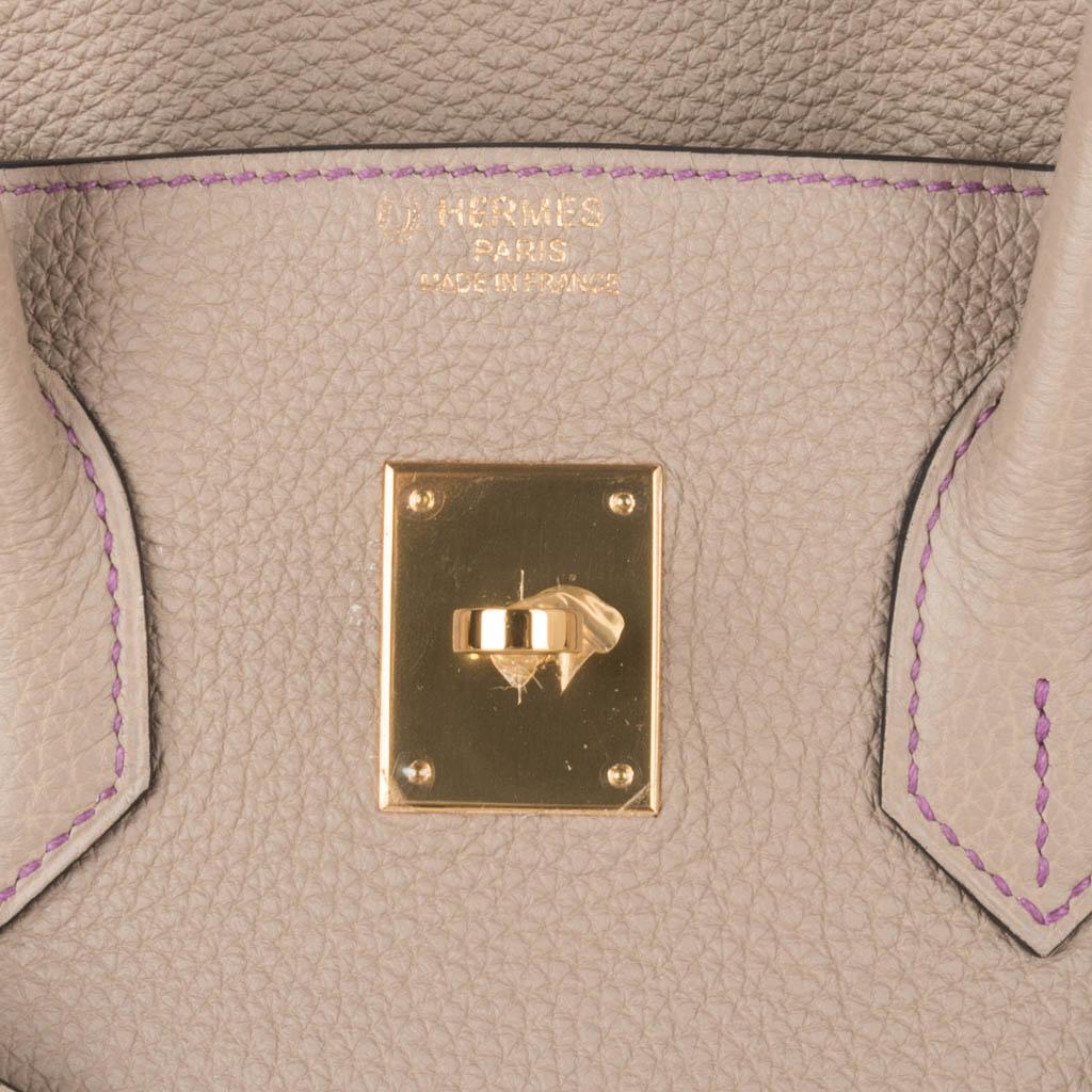 Brown Hermes Birkin HSS 35 Gris Tourterelle Tri Colour Special Order Bag Gold Hardware For Sale