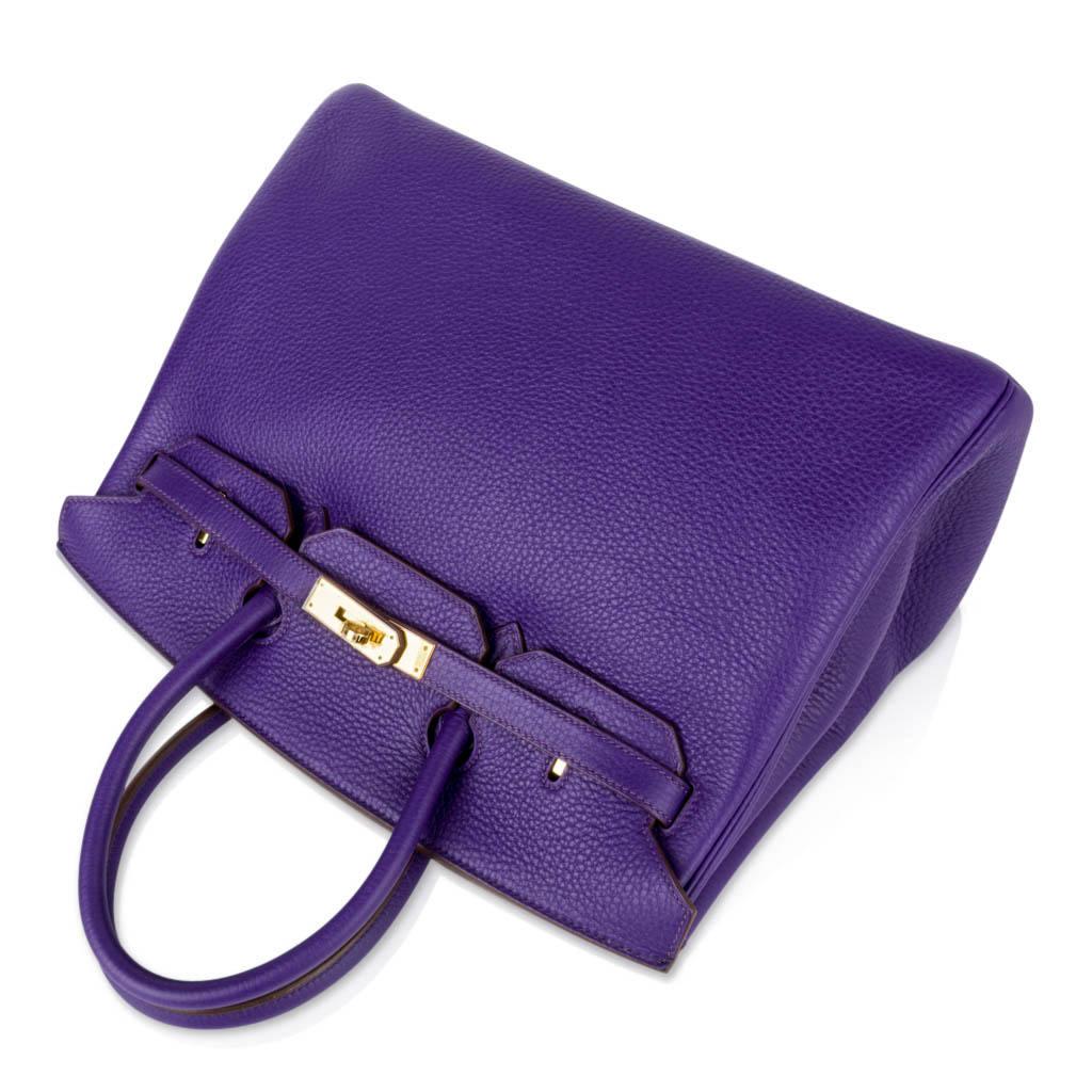 Women's Hermes Birkin 35 Bag HSS Purple Iris Bois de Rose Clemence Gold Hardware