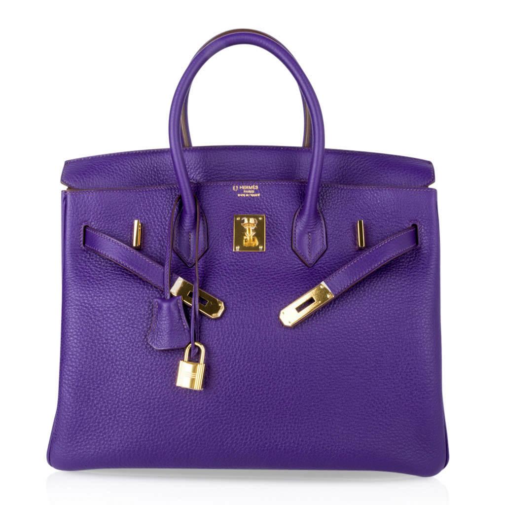 Hermes Birkin 35 Bag HSS Purple Iris Bois de Rose Clemence Gold Hardware 2