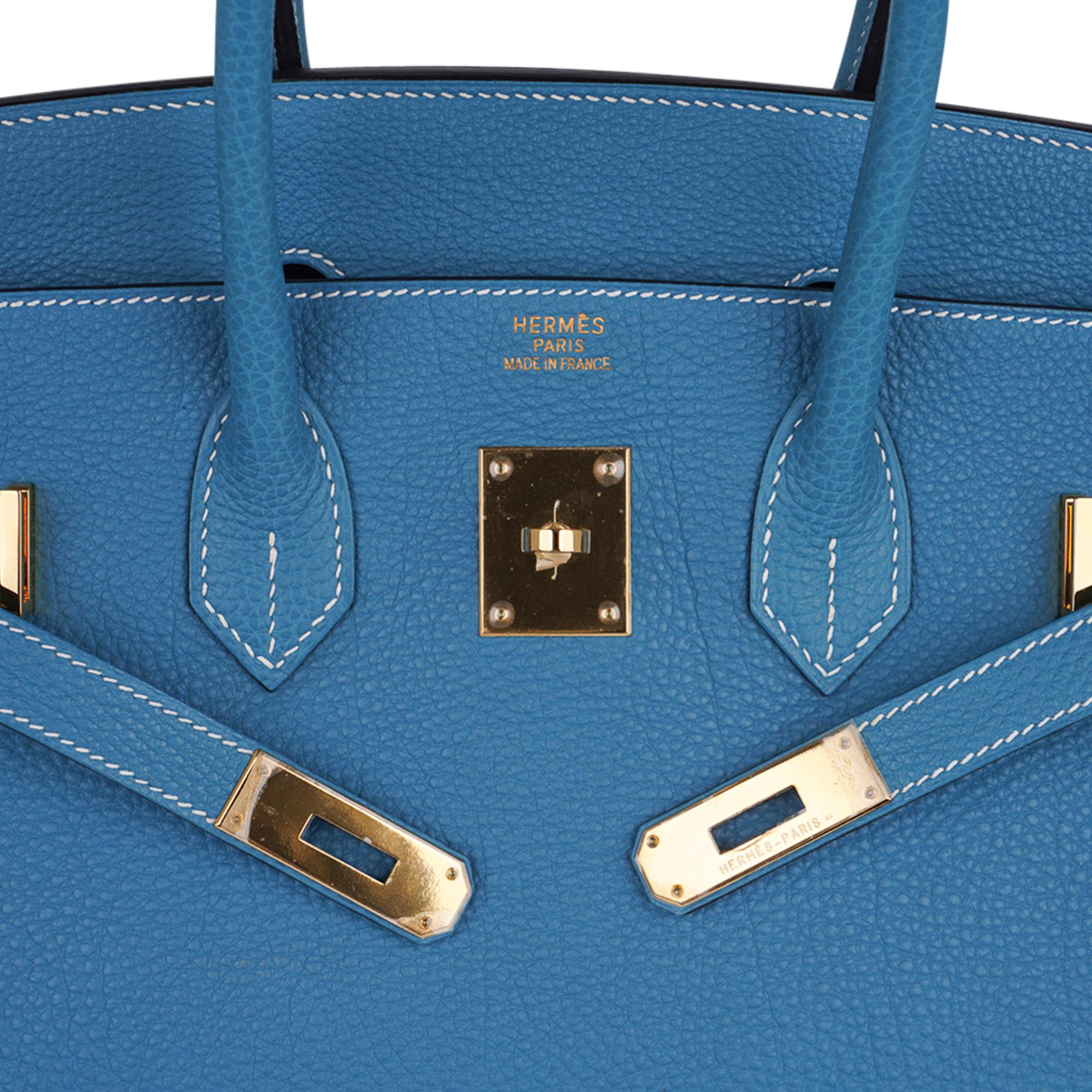 Hermès Birkin 35 Tasche Iconic Blau Jean Togo Leder Gold Hardware Neu Selten Damen