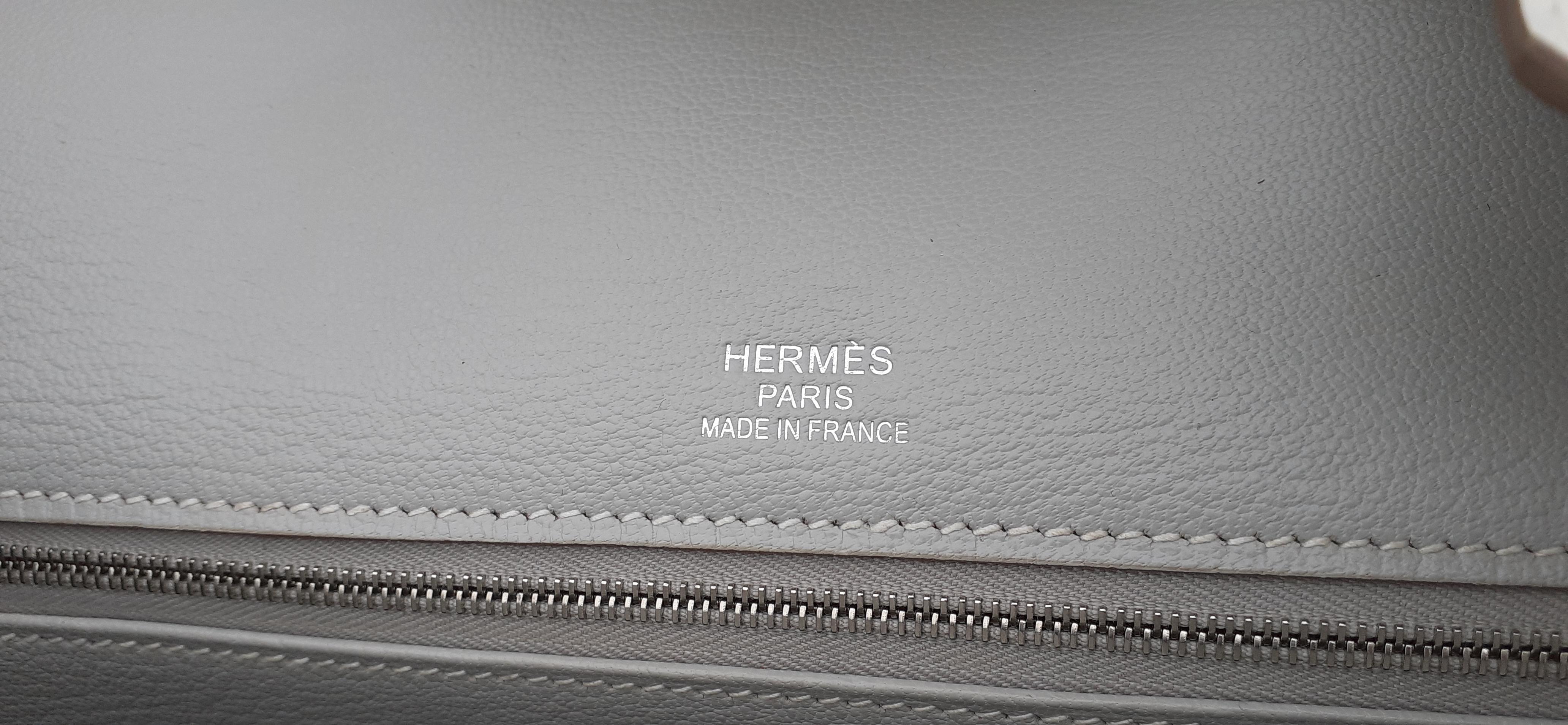 Hermès Birkin 35 Bag Limited Edition Ghillies Grizzly Doblis Grey White Caillou For Sale 4