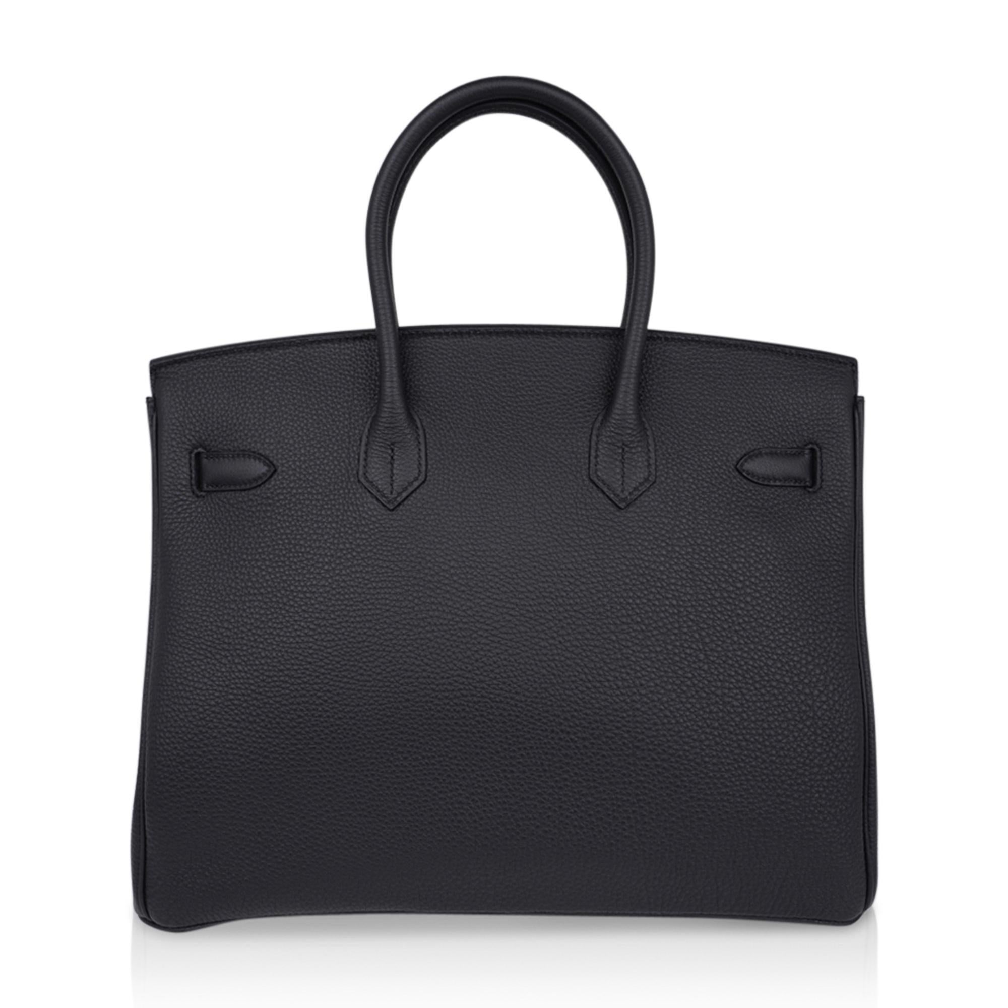 Sac Hermès Birkin 35 Édition Limitée Plomb (noir cassé) Togo Matériel Doré  en vente 3