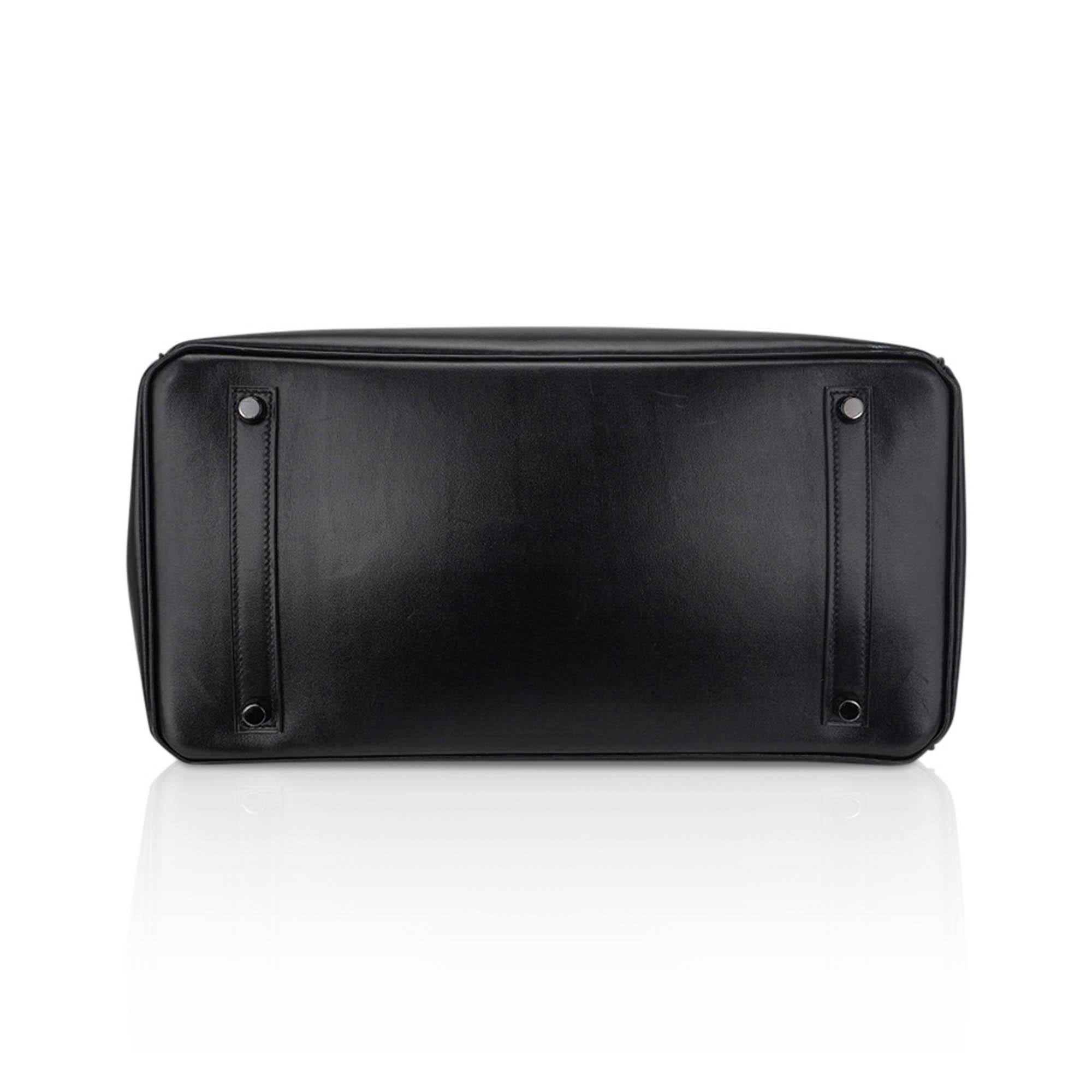 Hermes Birkin 35 Bolso Edición Limitada Tan Negro Caja Piel en venta 7