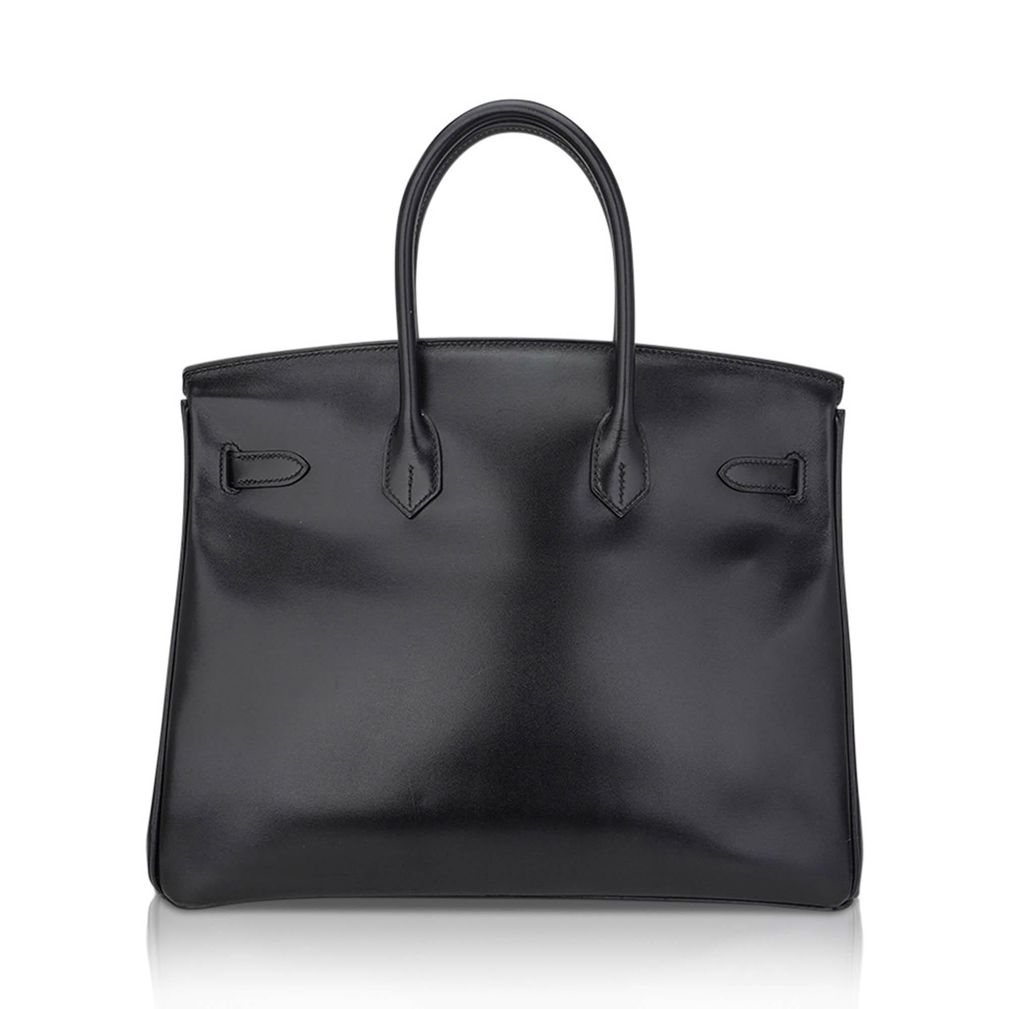 Hermes Birkin 35 Bolso Edición Limitada Tan Negro Caja Piel en venta 2