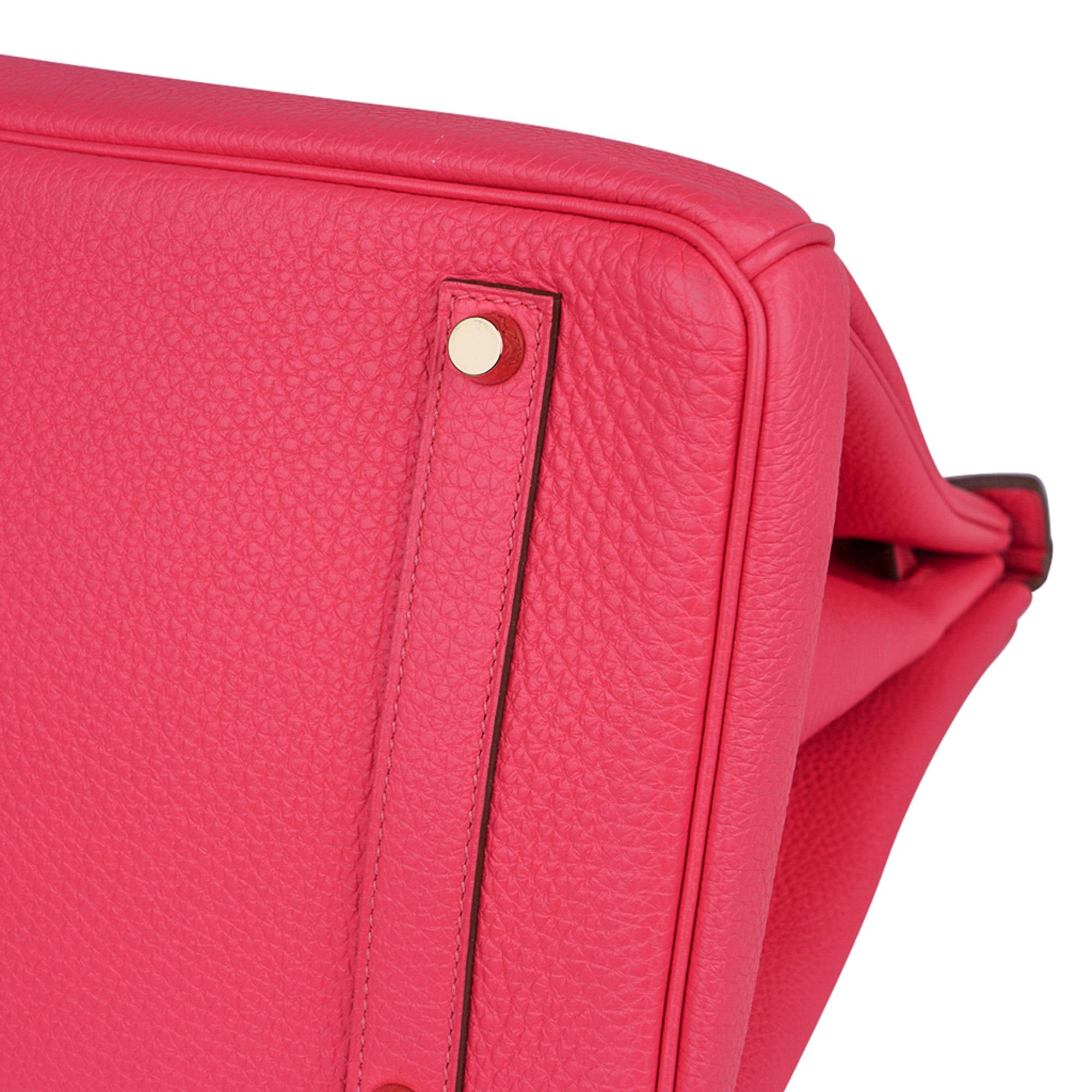 Hermes Birkin 35 Bag Pink Rose Lipstick Togo Gold Hardware 6