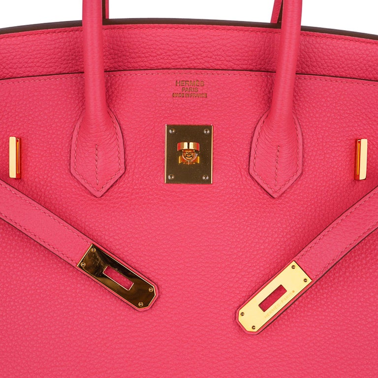 Hermes Birkin 35 Bag Pink Rose Lipstick Togo Gold Hardware For Sale at ...