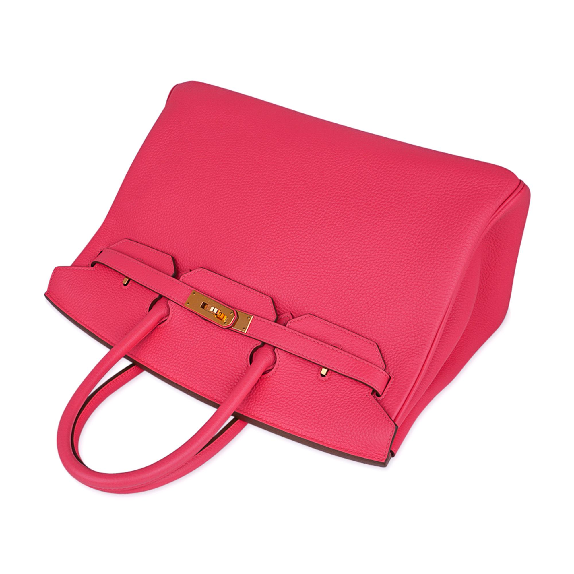 Hermes Birkin 35 Bag Pink Rose Lipstick Togo Gold Hardware In Excellent Condition In Miami, FL