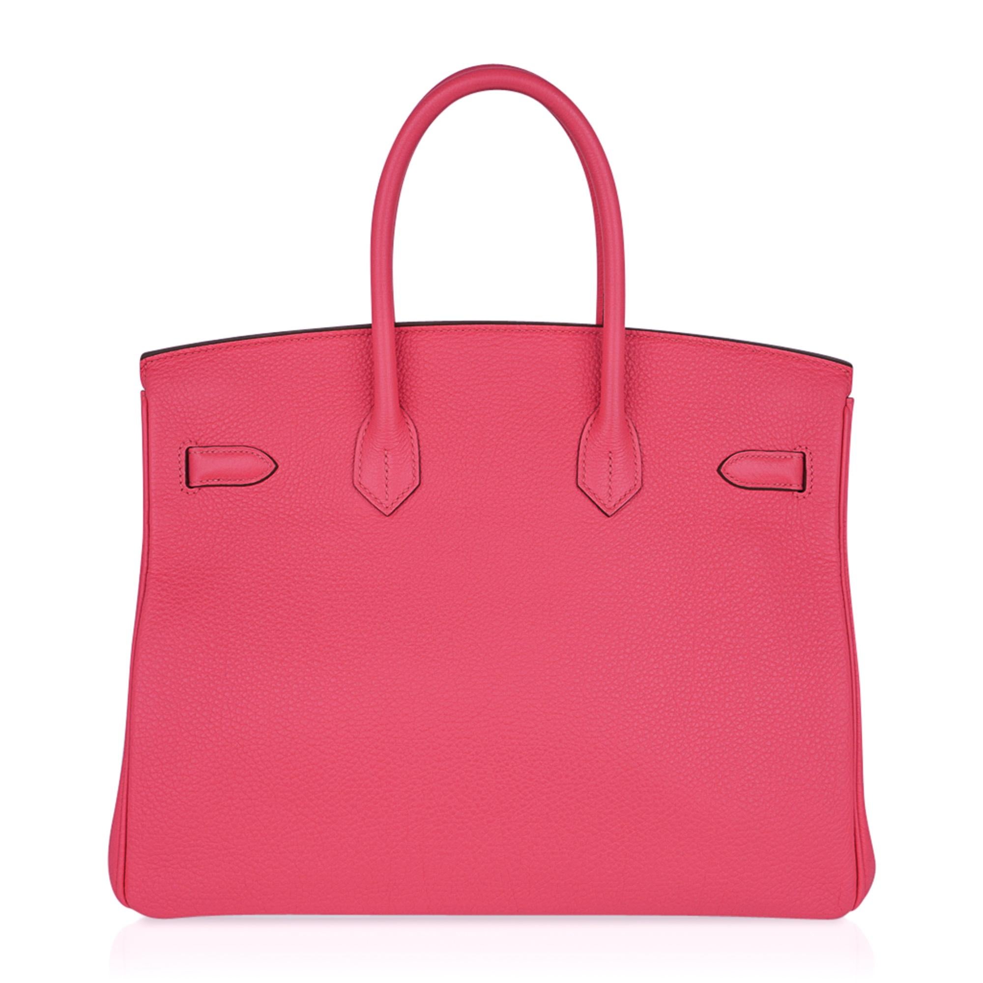 Women's Hermes Birkin 35 Bag Pink Rose Lipstick Togo Gold Hardware