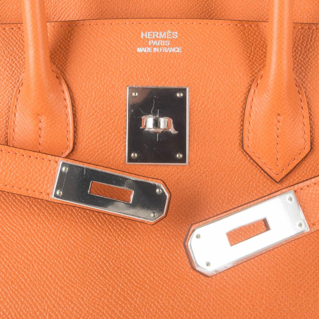 Women's Hermes Birkin 35 Bag Rare H Orange Epsom Palladium Hardware