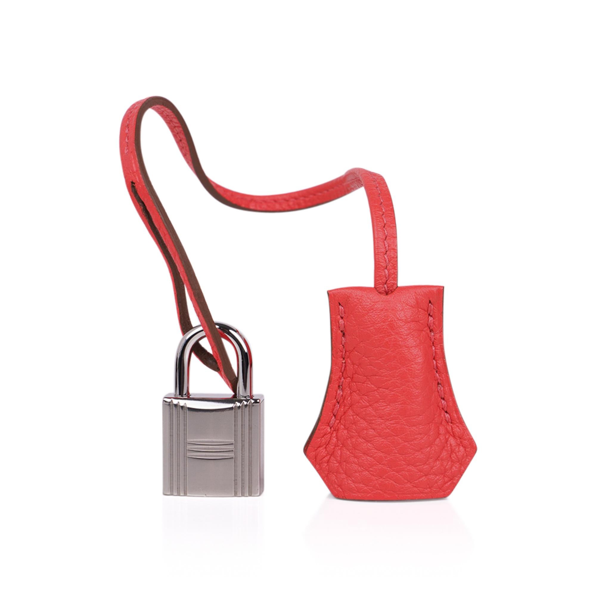 Hermes Birkin 35 Rose Jaipur Pink Bag Clemence Leather Palladium Hardware  For Sale 4